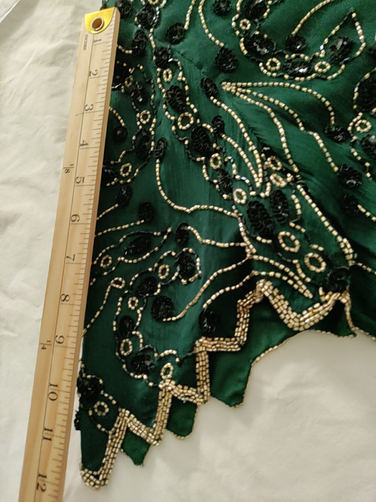 Vintage J Kara New York 100%Silk Sequin Green Size XXL