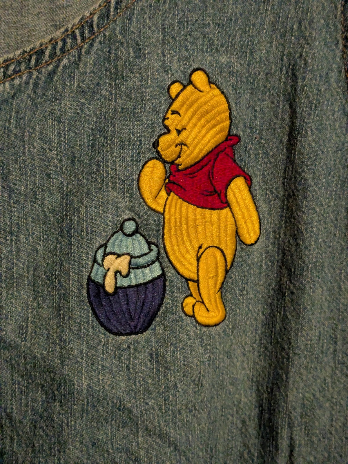 Vintage Winnie The Pooh XL/1x Button Up Denim Dress