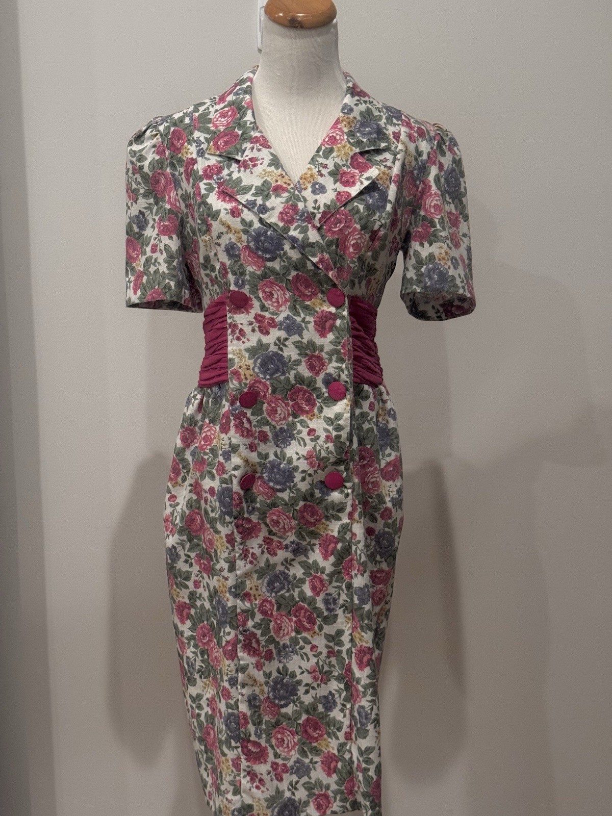 Vintage Peri Petites Dress Womens 10 Floral Garden Wedding Guest Party Elegant