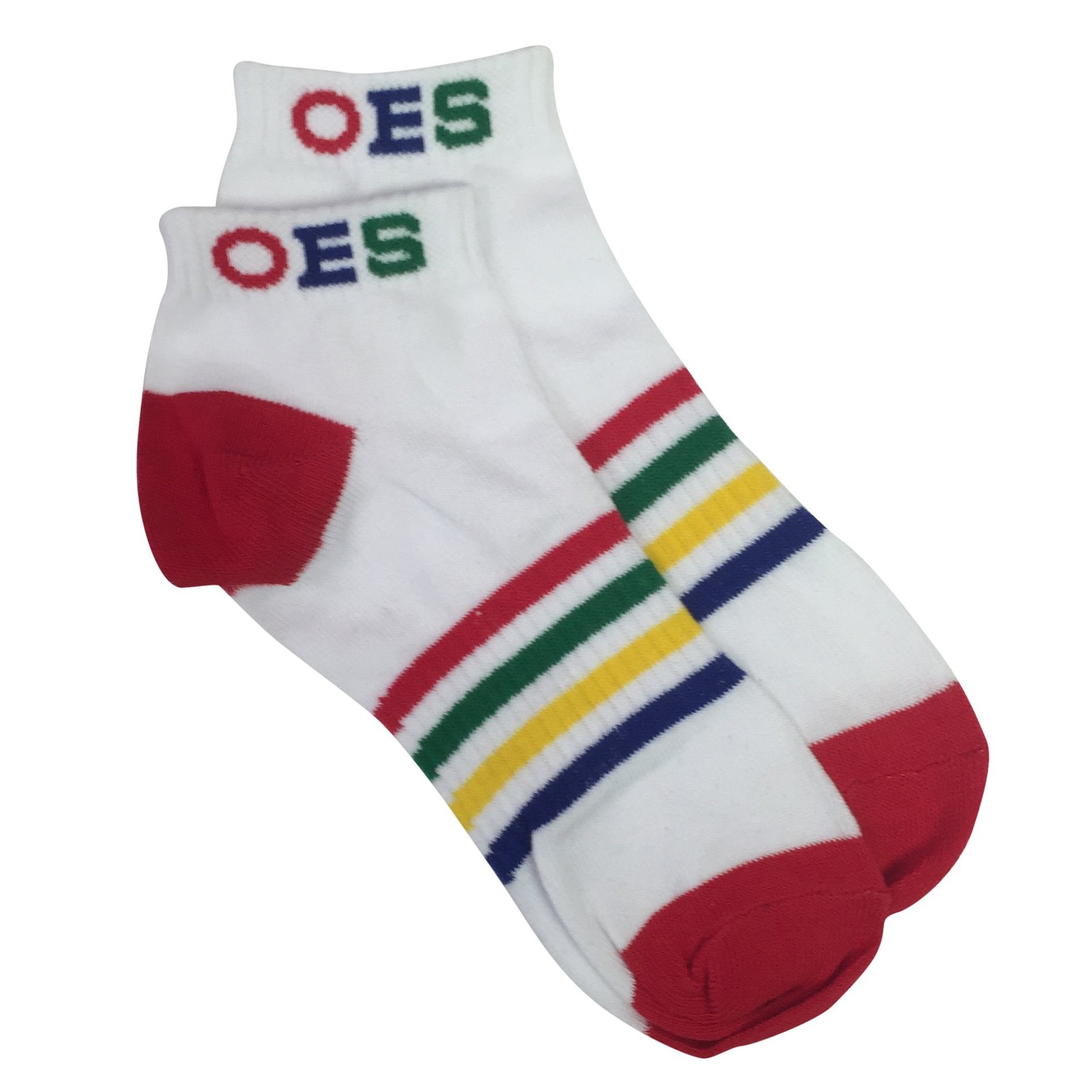 F2110 Order of the Eastern Star oes Ankle Socks 5-10, White