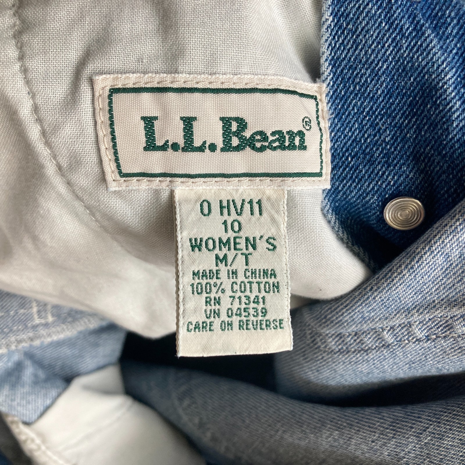 VINTAGE 1980s/1990s LL BEAN DENIM JEAN OVERALLS BLUE INDIGO jumpsuit vtg Womens