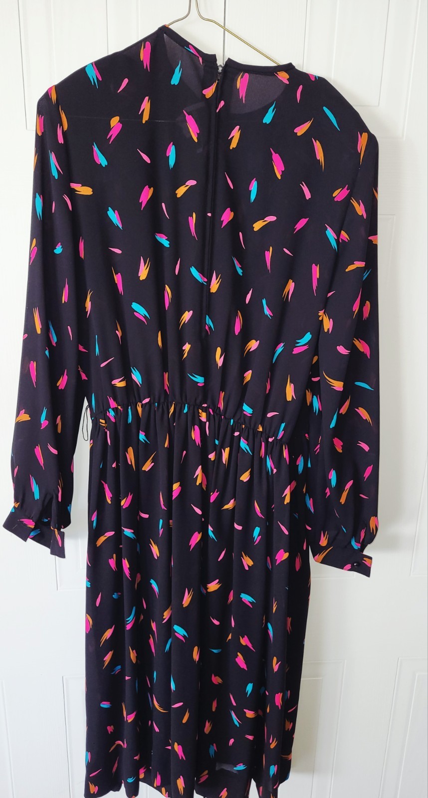 Henry Lee Green Vintage 80s Pleated Dress with Belt and Scarf Neck Tie Size 12