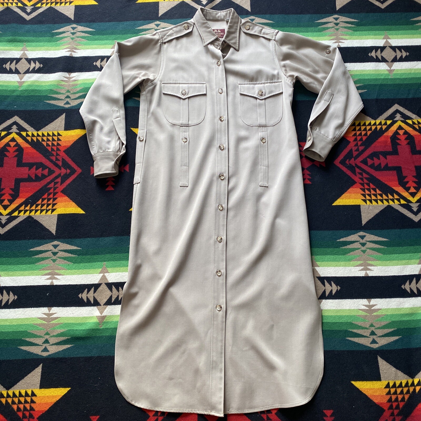 Willis & Geiger Outfitters Womens VTG Safari Khaki Trenc Serengeti Dress Sz 4-6