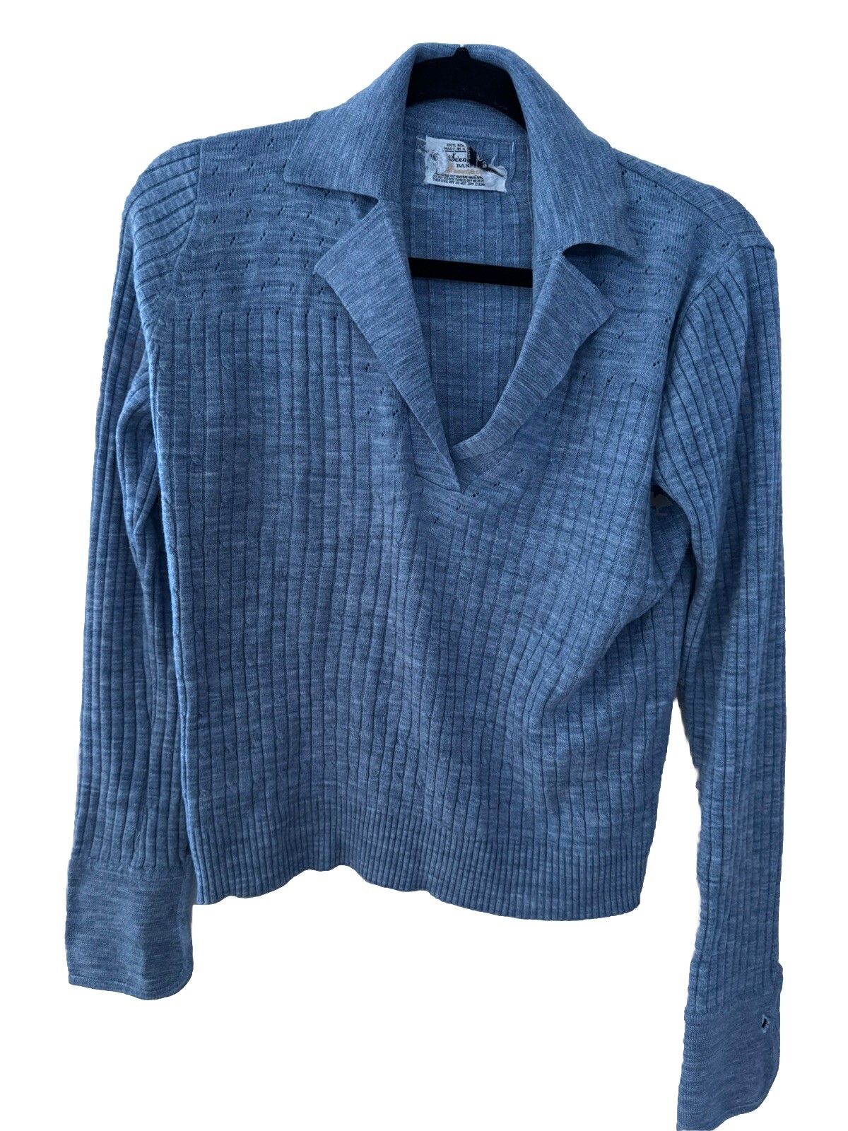 Sweater Bee Banff Vintage Blue Long Sleeve Sweater Shirt Women’s 70s 80s L
