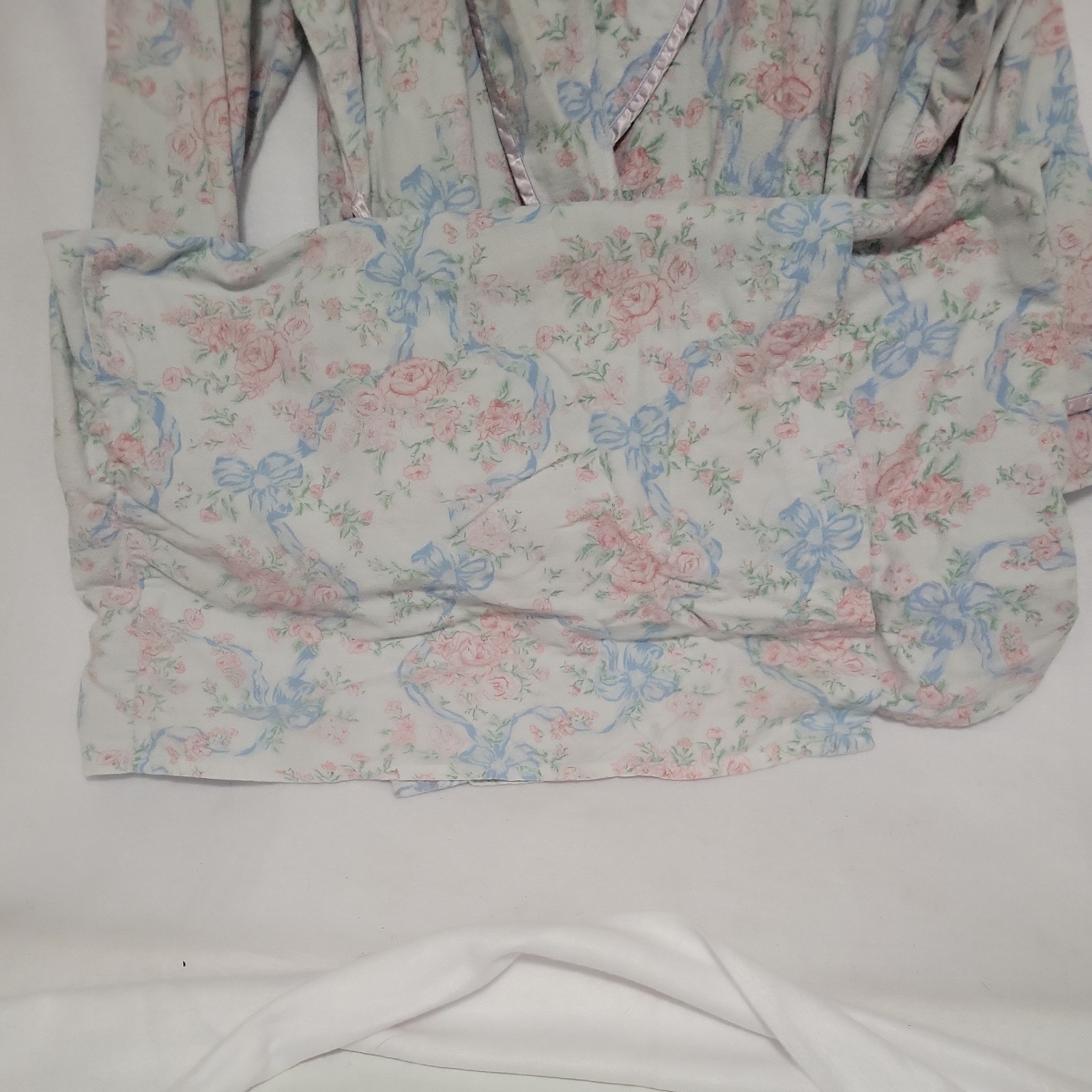 VTG 80s Lanz Of Salzburg Floral Flannel Robe Large Grandma Cottagecore Comfort