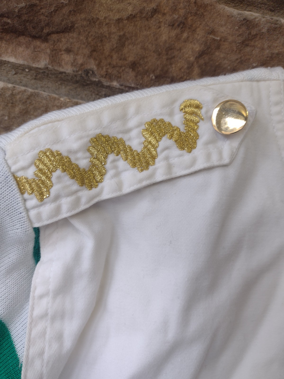 VTG 70s Kathryn Conover Sailor Collar Nautical Sweater M Hong Kong Blue Green