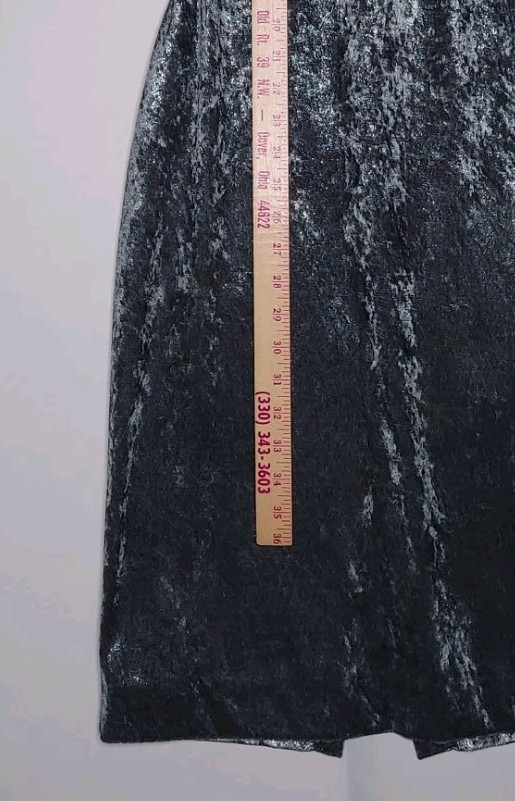 De Laru Sheila Yen Velvet Open-Back Midi Dress Jr 3/5 Gray Sheath 90s Formal