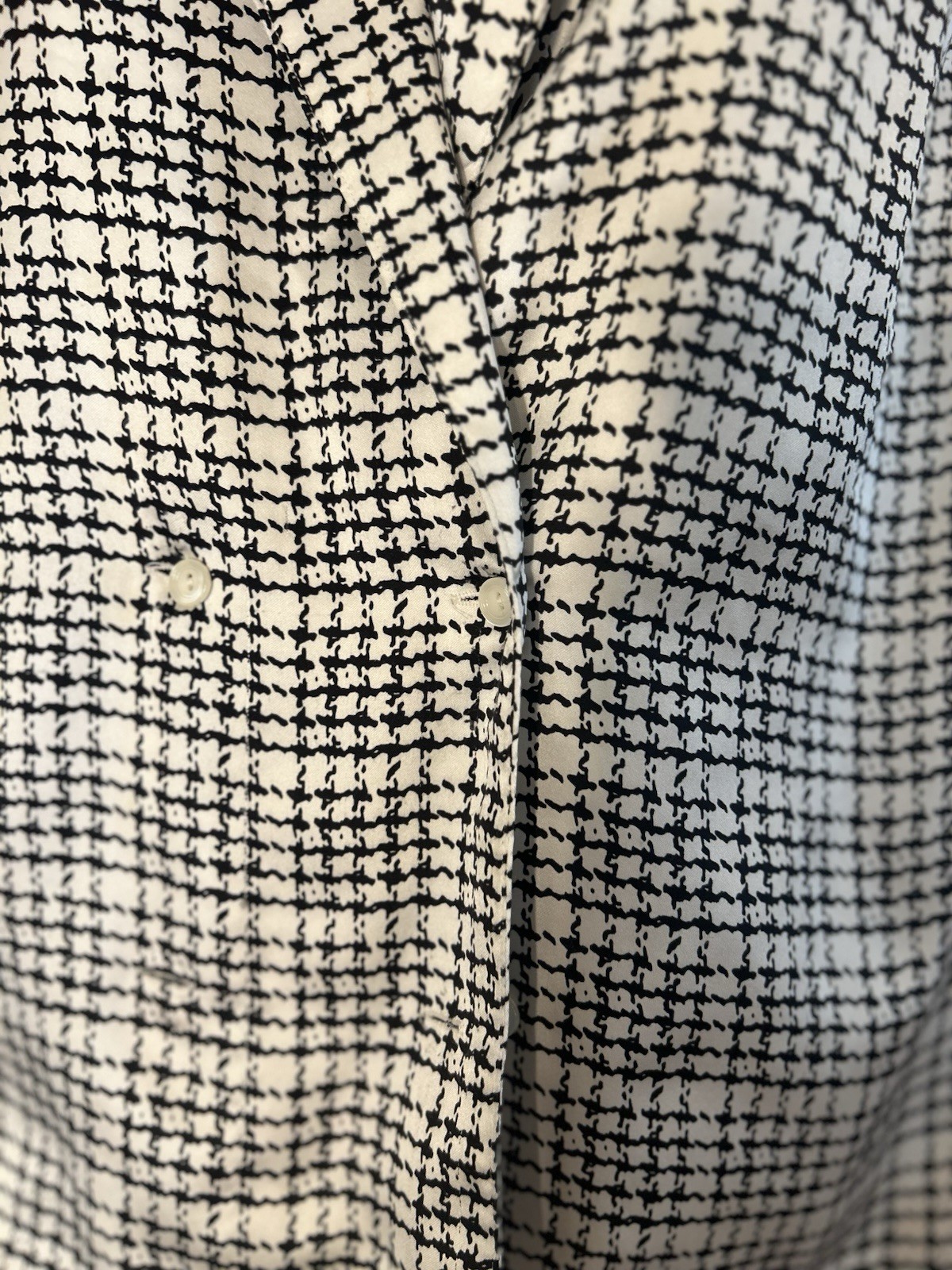 Vtg 90’s Oscar De La Renta Collectibles Black & White Houndstooth Blouse Sz 6
