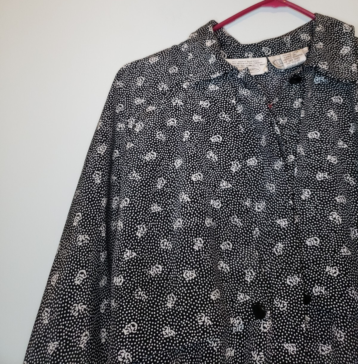 Vtg Liz Roberts by Mary Ann Lamonte Womens 16 Midi Dress Black Floral Capelet