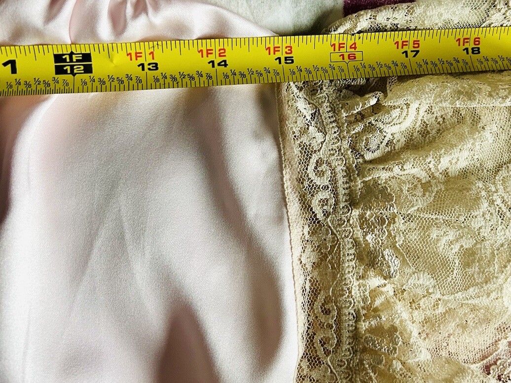 Rare Vintage Lily Of France Teddy Romper Pink Satin Lingerie With Lace Sz M EUC
