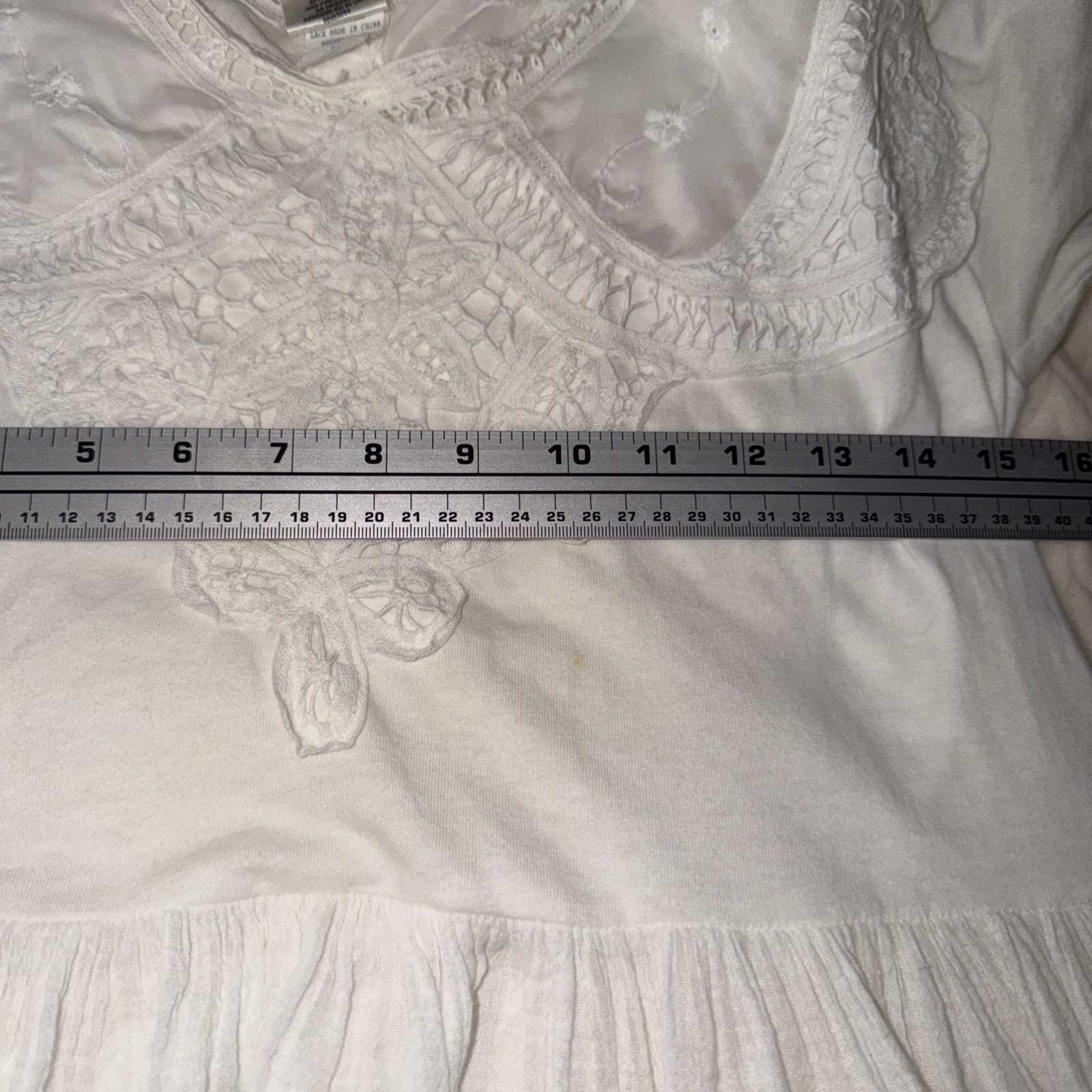 80’s Vtg Prairie Victorian Cottage Core Yolk Lace Maxi Dress Size Small USA S