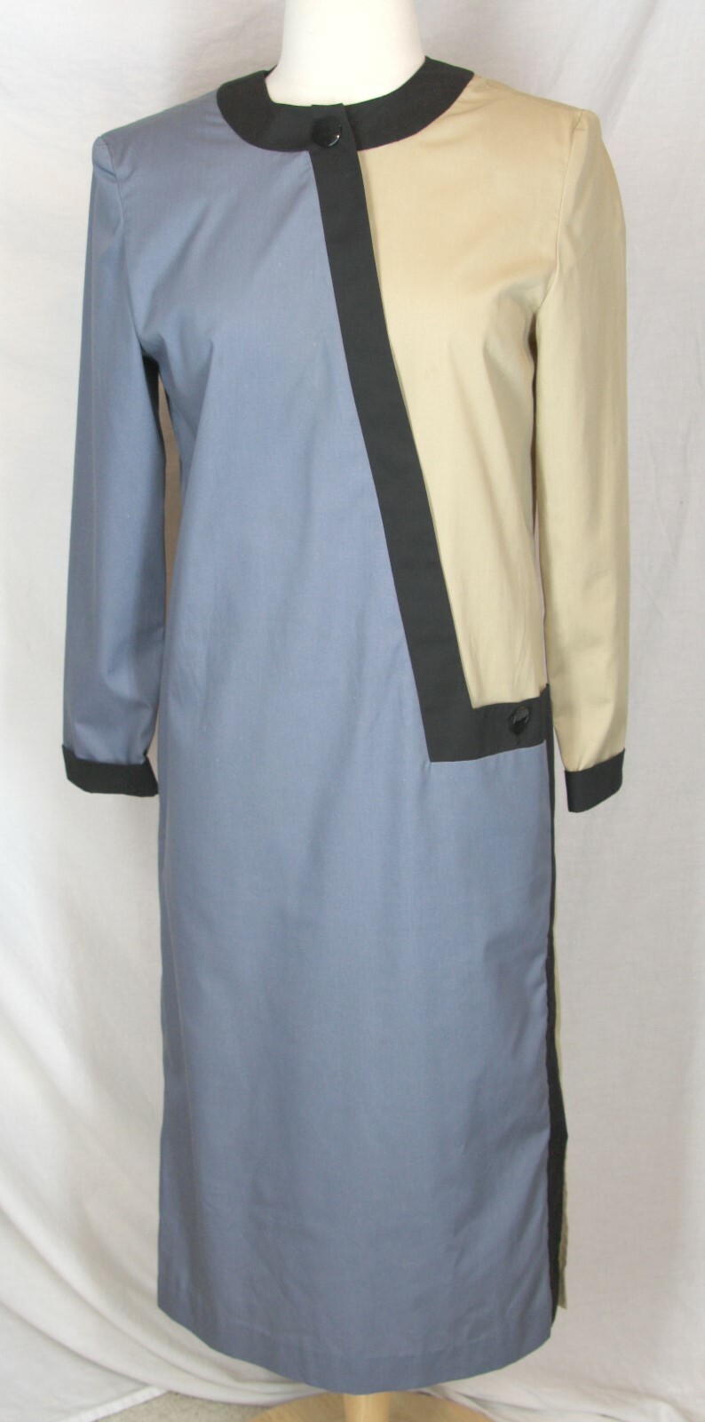 Vintage Ned Gould NR1 colorblock dress 1960s midcentury modern asymetric Sz 6