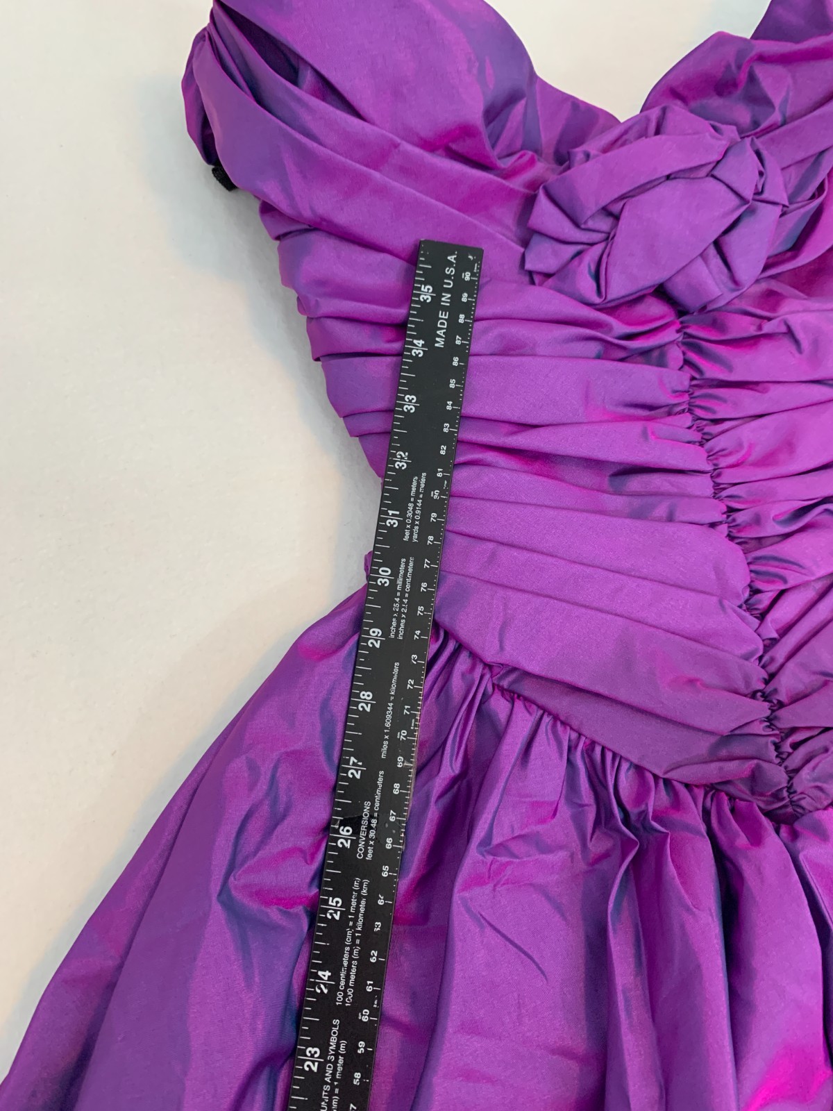 1980s Prom Dress Vintage Size 5 Purple Iridescent Princess Glam Party Deadstock