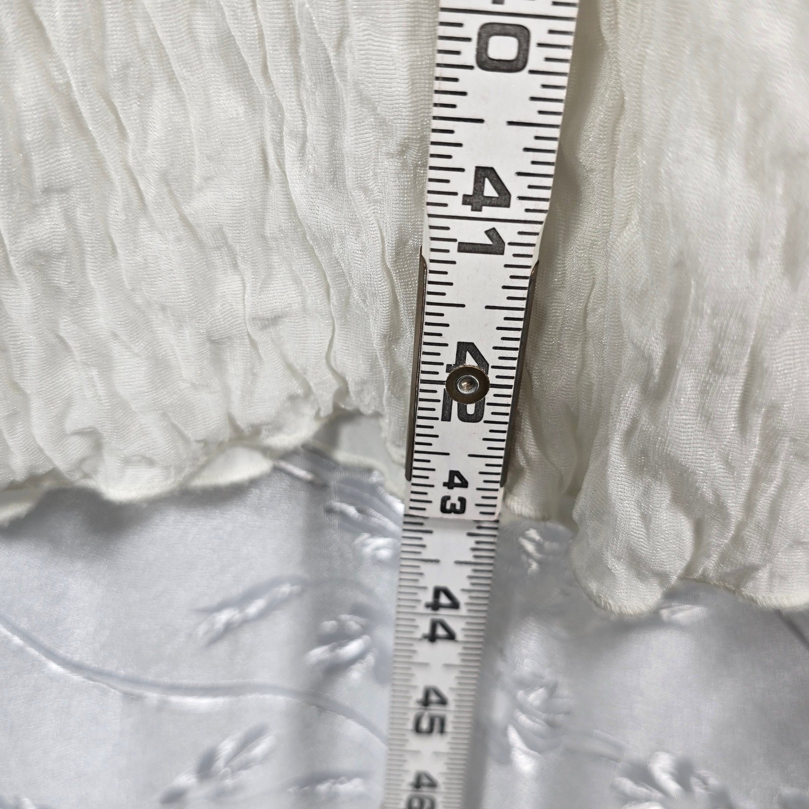 Vintage Riccardo e Barone White Crinkle Textured Dress Woman Plus Size 20.5 USA