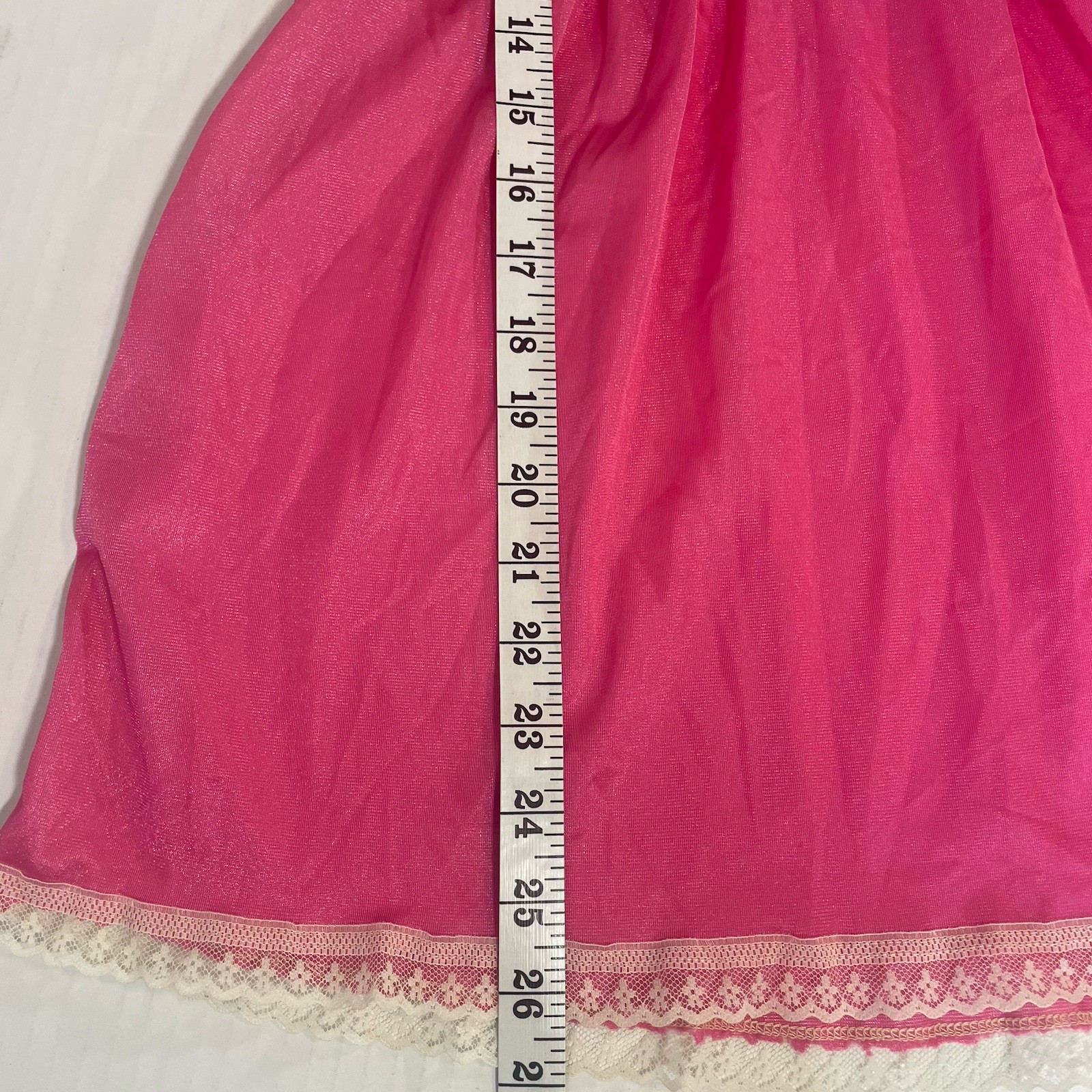 Paramount Sz S Pink Babydoll Lingerie NOS White Lace 100% Nylon USA Made