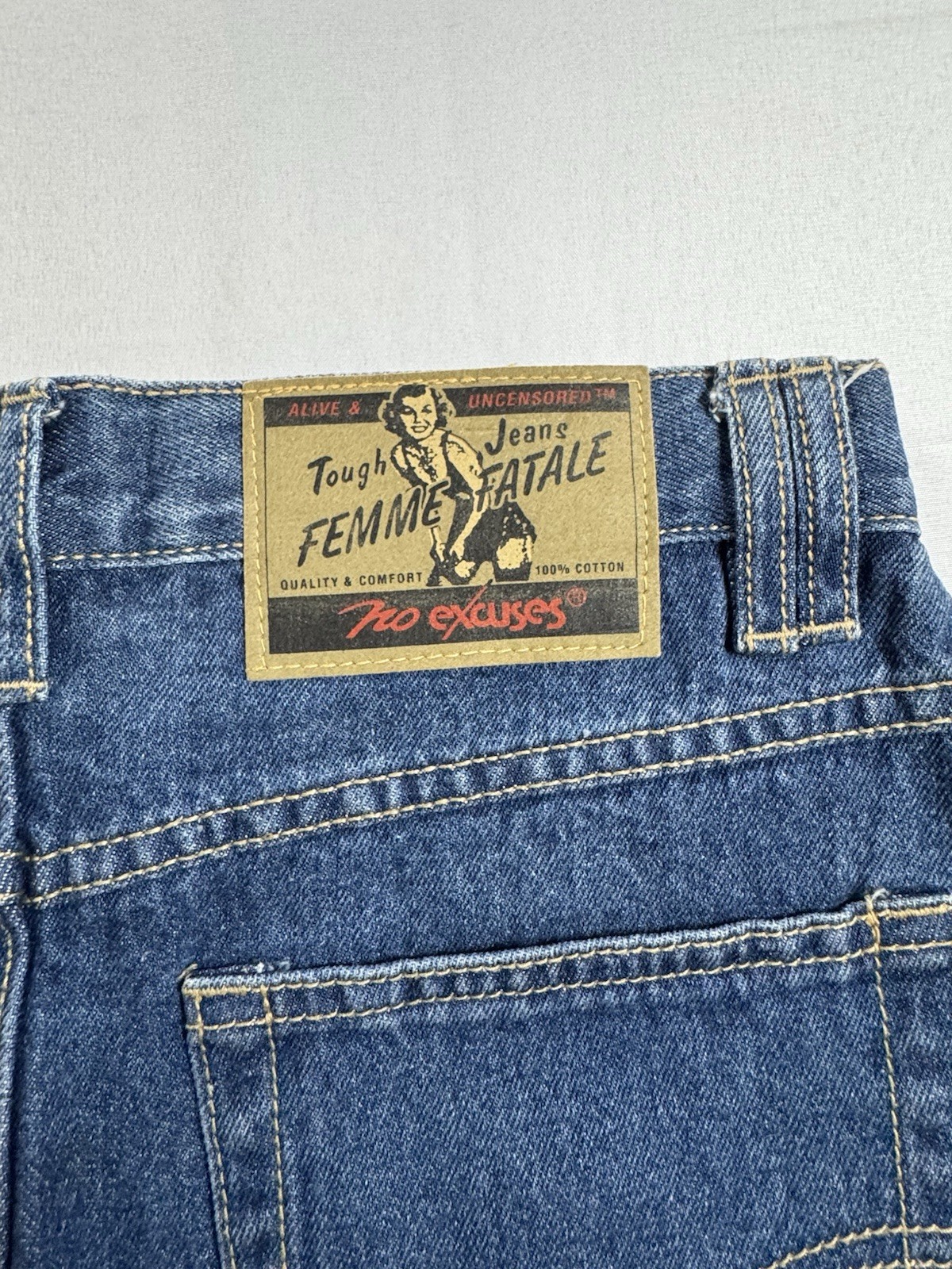 Vintage No Excuses Denim Straight Skirt Femme Fatale Button Front Pleated 9/10