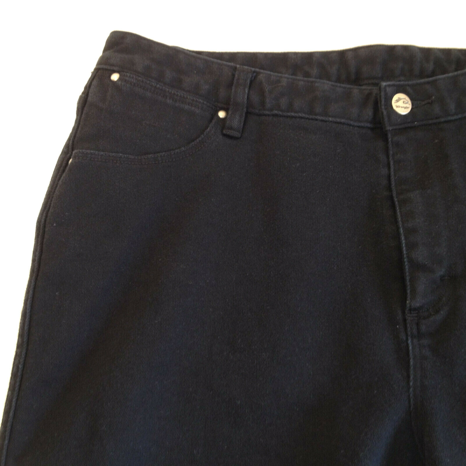 Vintage Wrangler Women Black Denim Stretch Jeans Red Tag Size 15-16 32