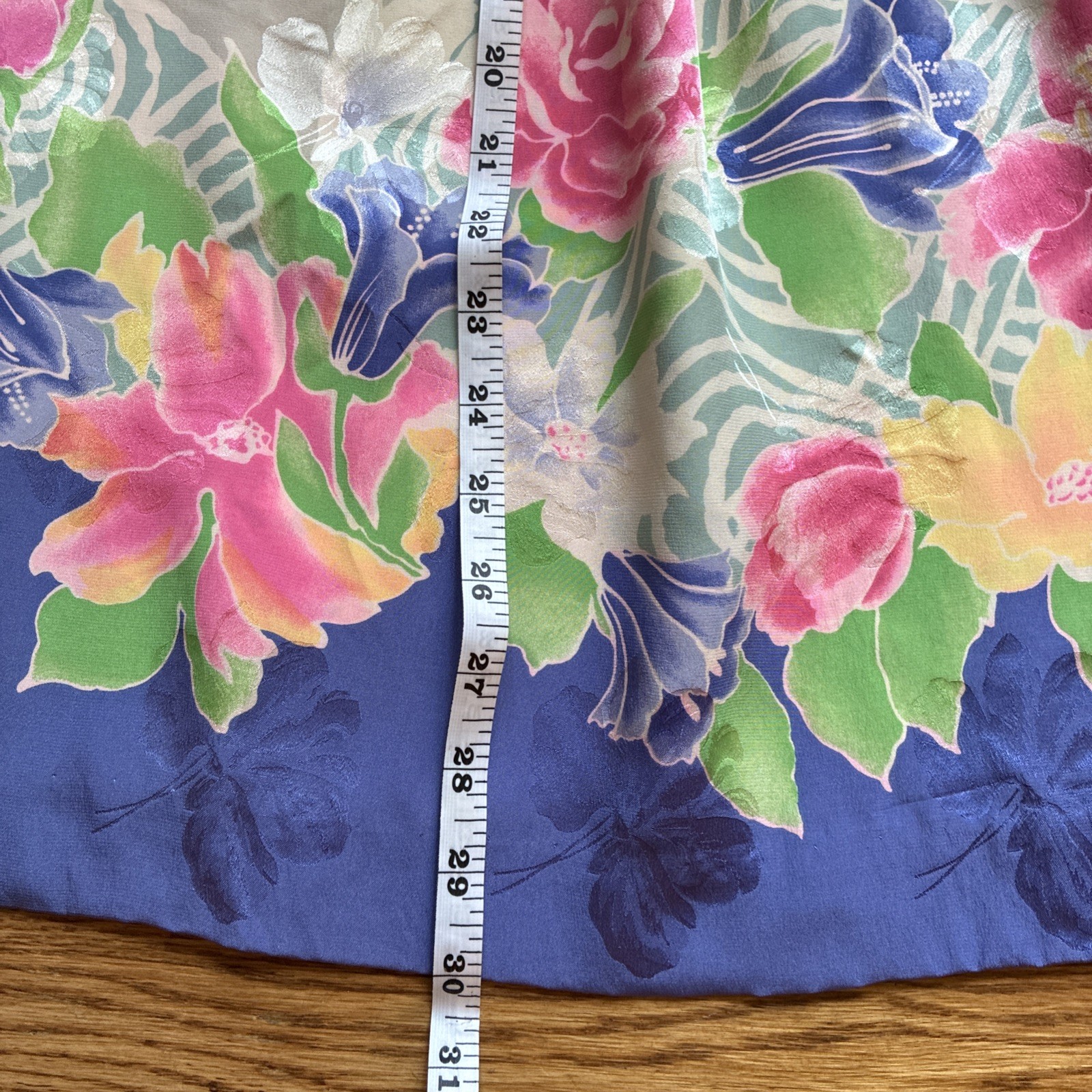 Vintage Small Size 4 Silk Skirt Tan Floral Purple Pink Yellow Coquette Feminine