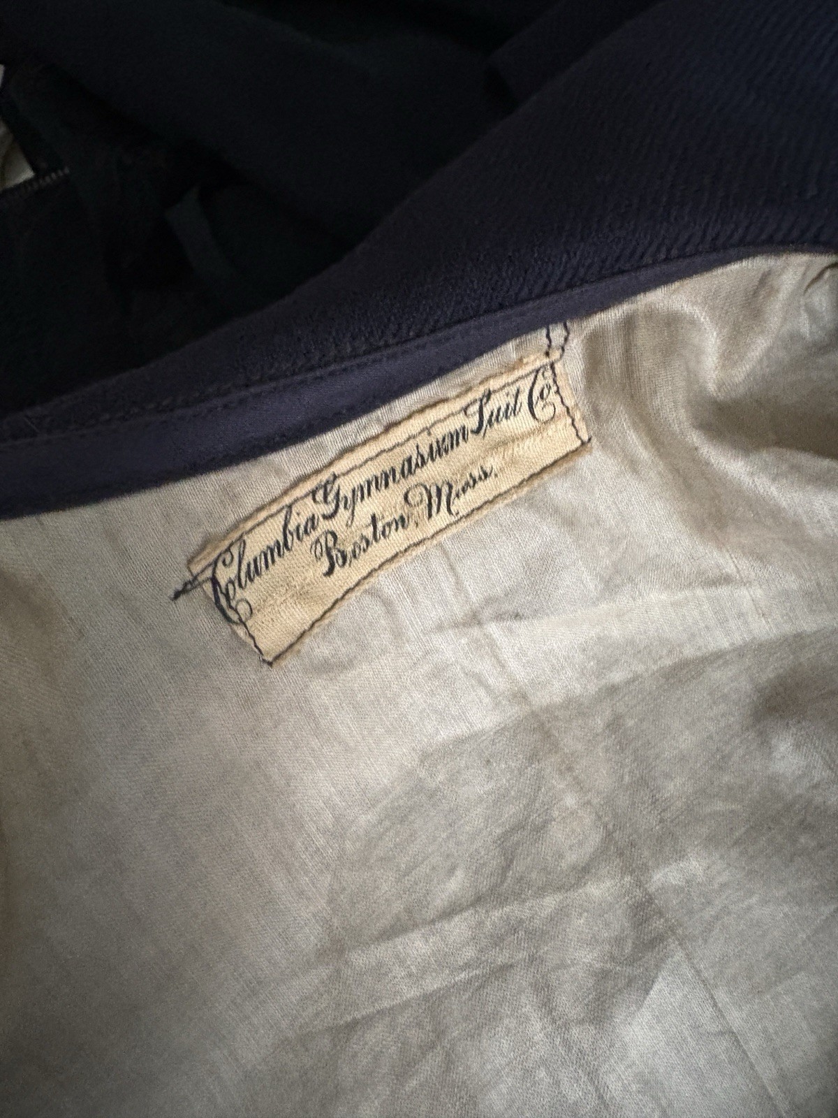 Antique Edwardian Blue Wool Gym Suit Jumpsuit 1911 Vintage Sports