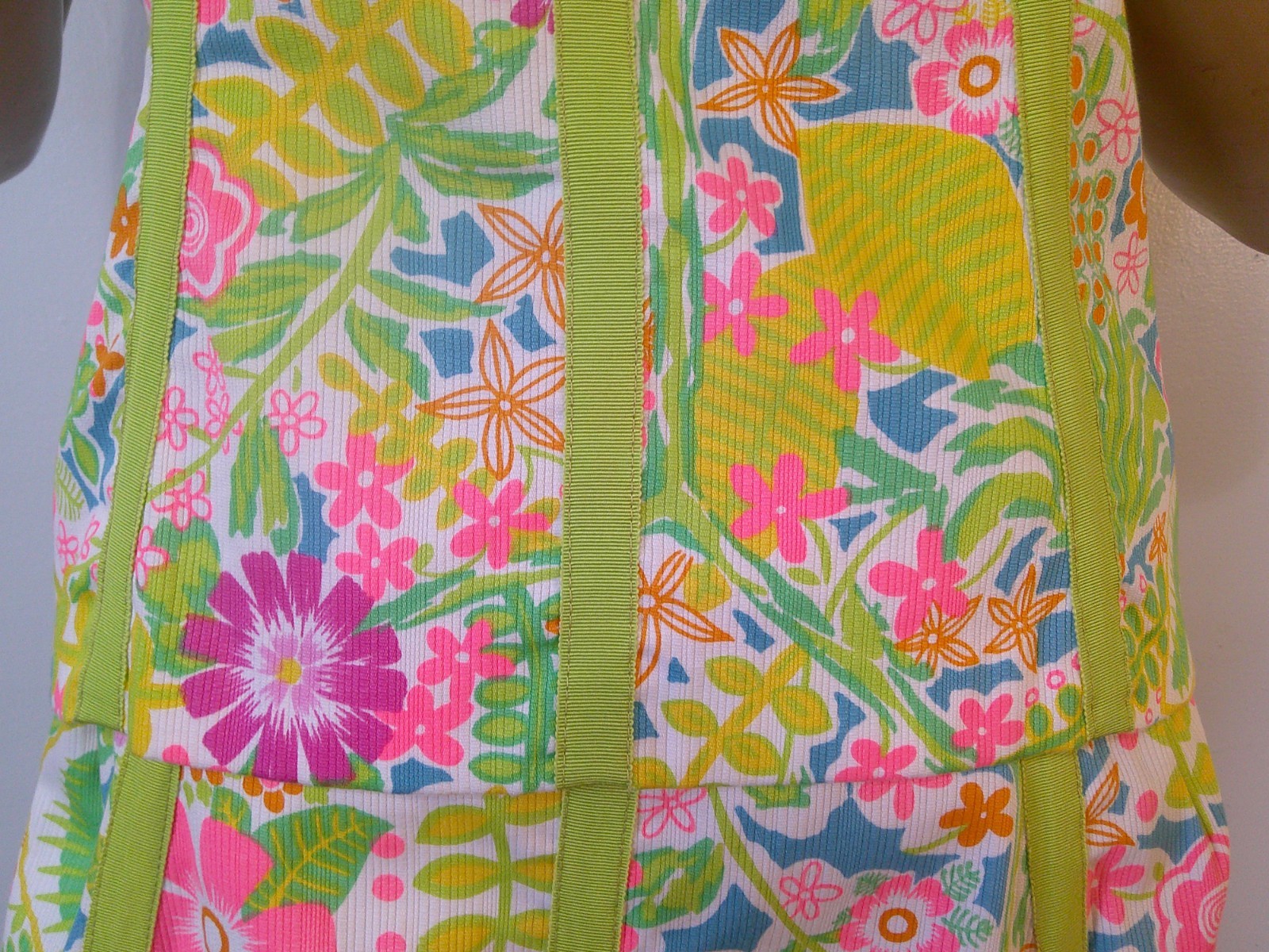 Vtg 60’s JAMISON BOUTIQUE 2 pc Lilly Style Neon Floral Tunic Top & Maxi Skirt M