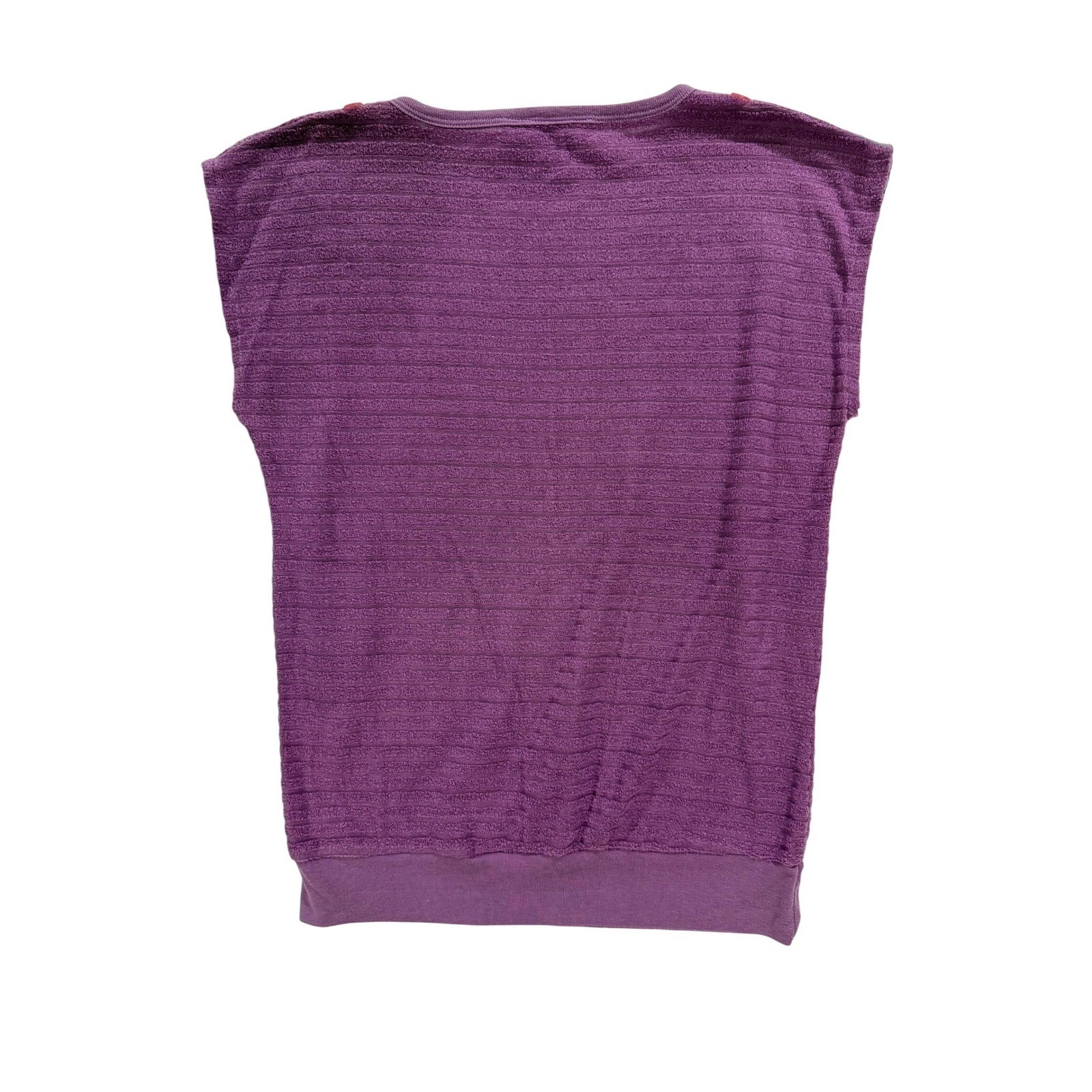 Vintage Between Stops Purple Textured Knit Top Dolman Batwing Small