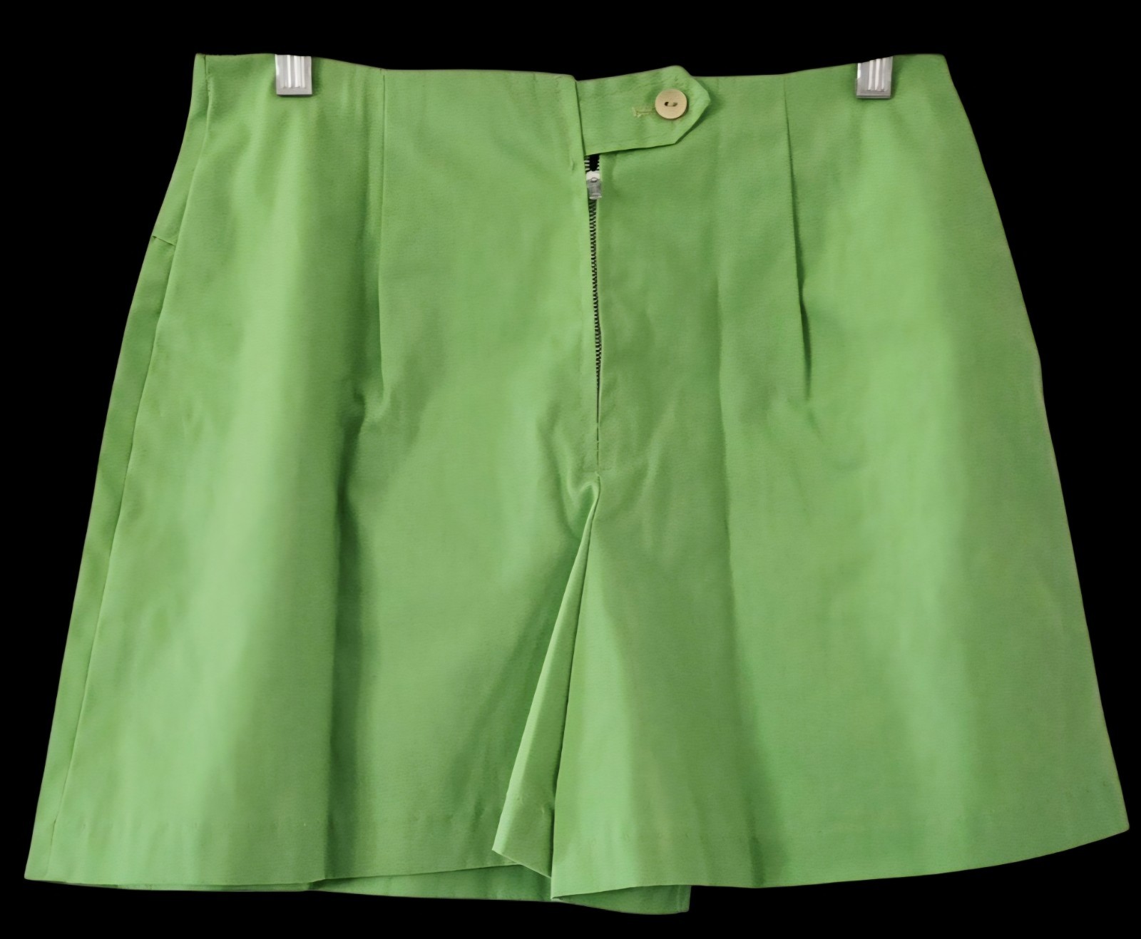 1960s SKORT Vintage Lime Green Button And Zipper Closure Handmade Size Small