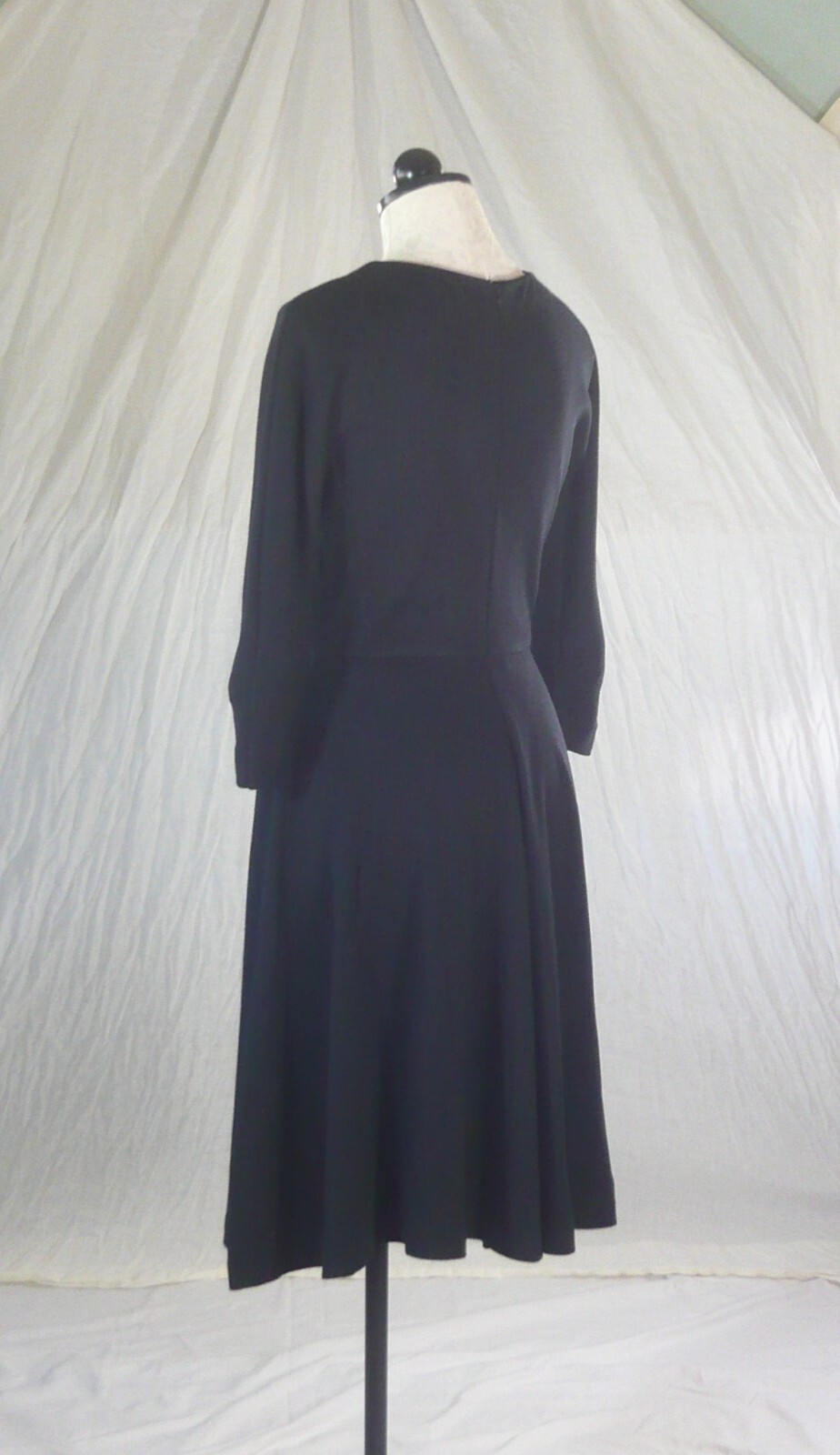MAX MARA vintage 90s wool minimalist perfection LITTLE BLACK DRESS fit + flare M