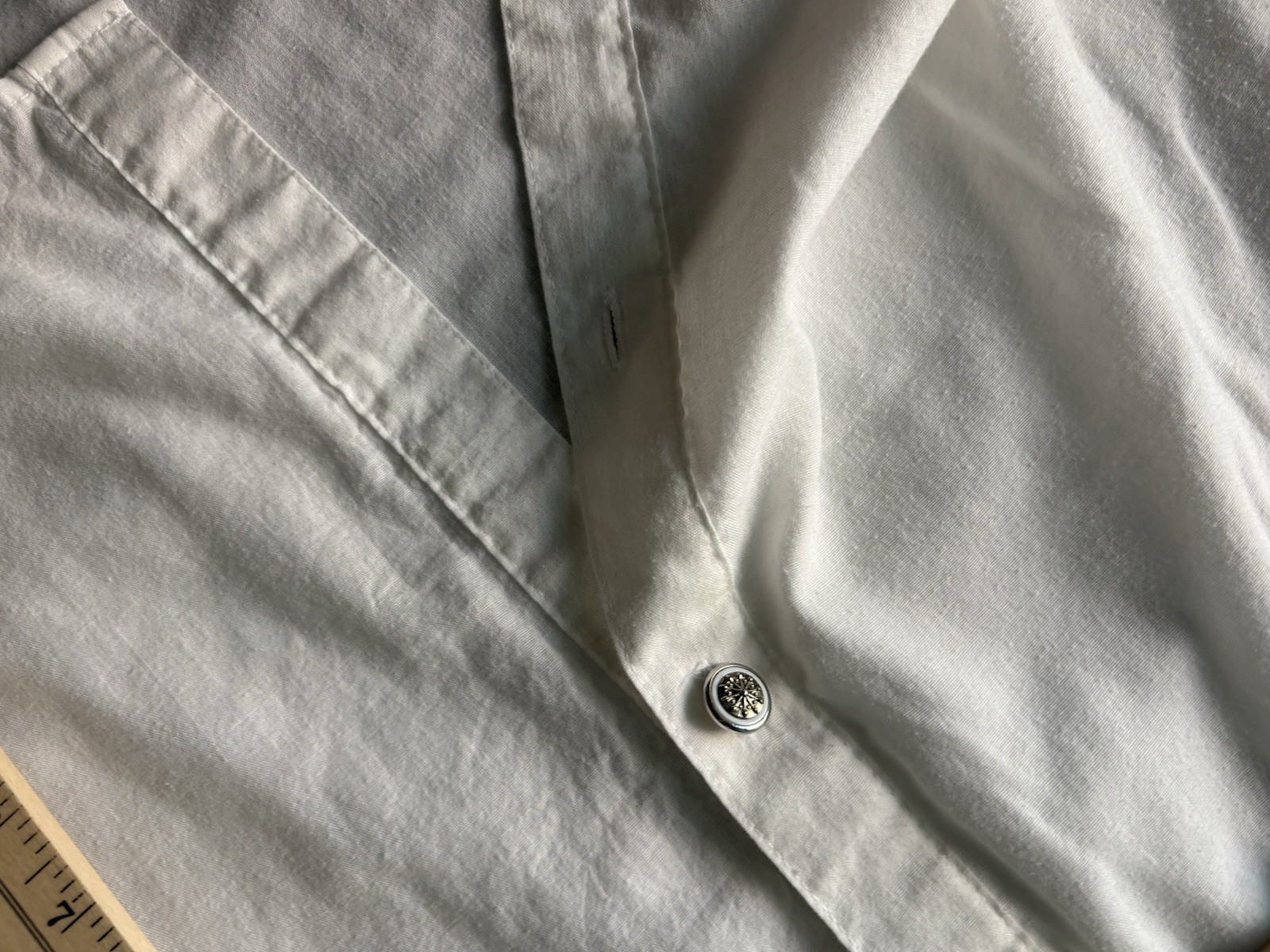80’s Vintage Victorian Cotton Button Up Large Large Sleeve White Buttons