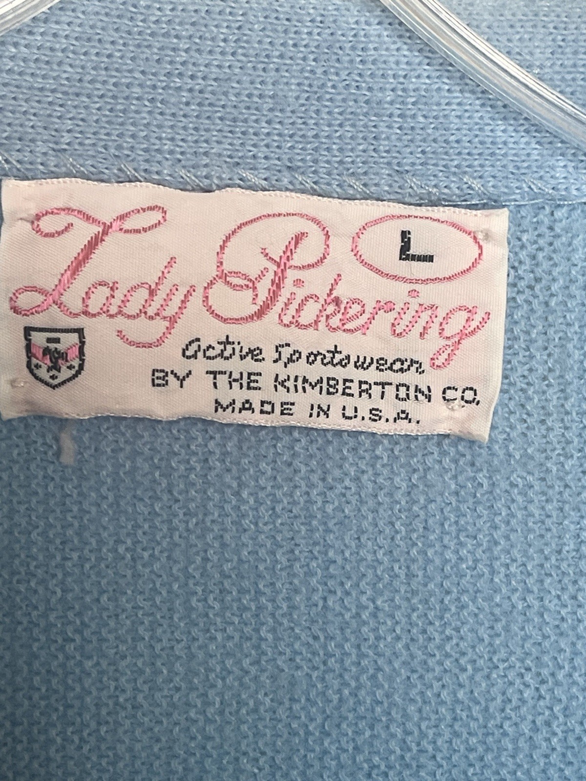 Lady Pickering Vintage Light Blue Vneck Cardigan Quail Sz L Kimberton Co