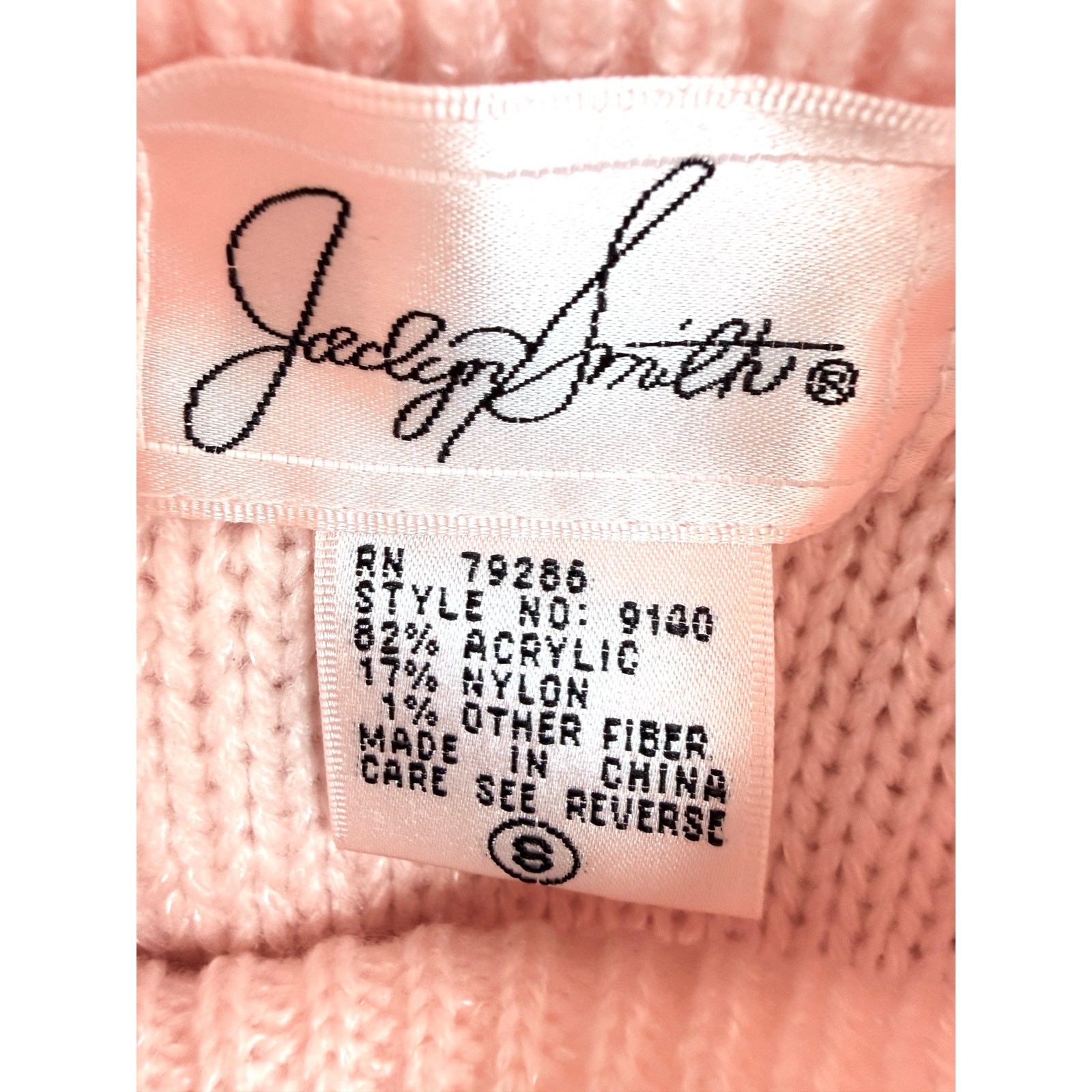 VTG Jaclyn Smith Size S Pastel Fairy Kei Sweater Pearl Rosette Cottagecore