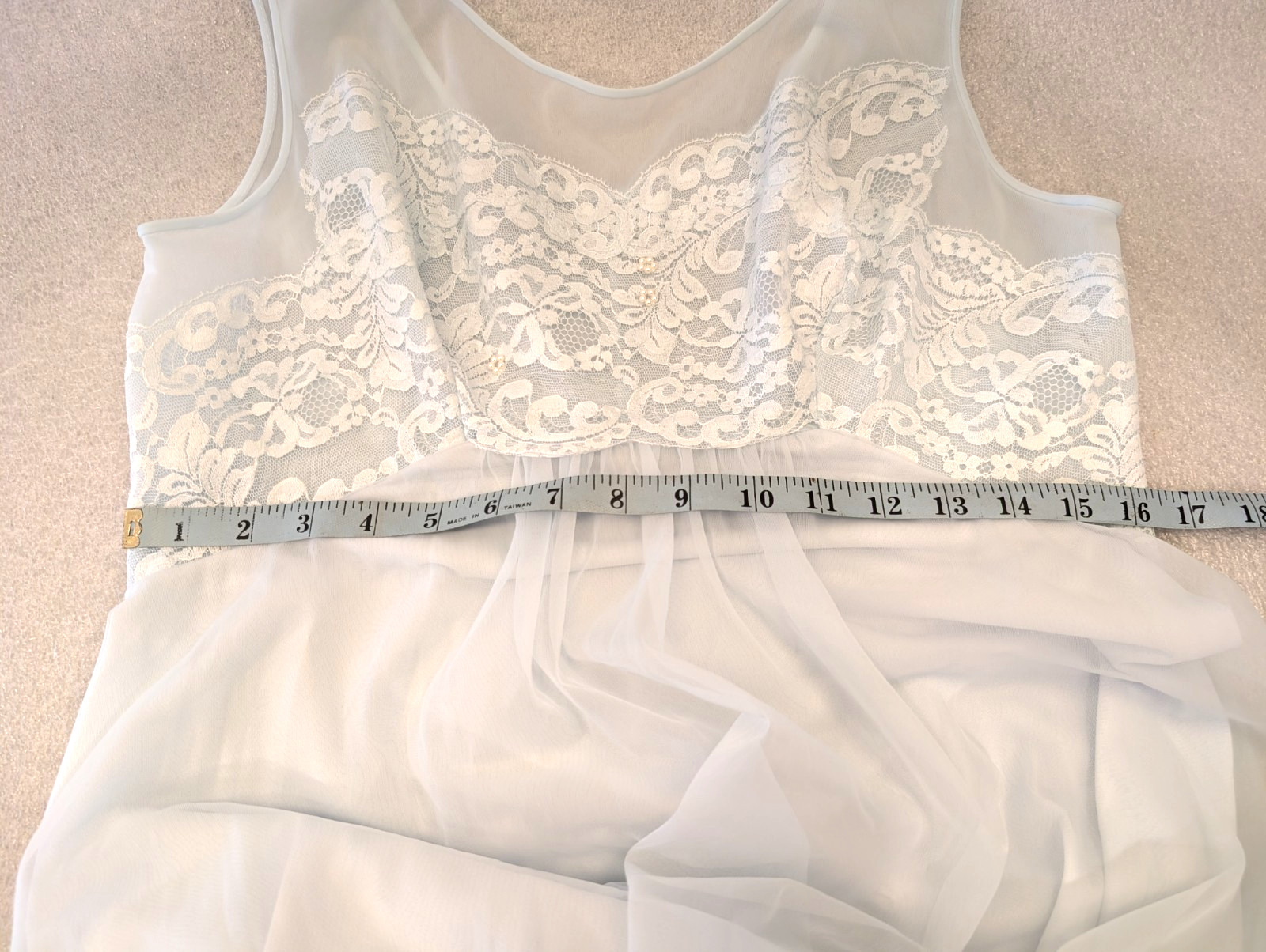 Vintage Shadowline Peignoir Nightgown Robe Set Women’s Lt Blue Chiffon Long