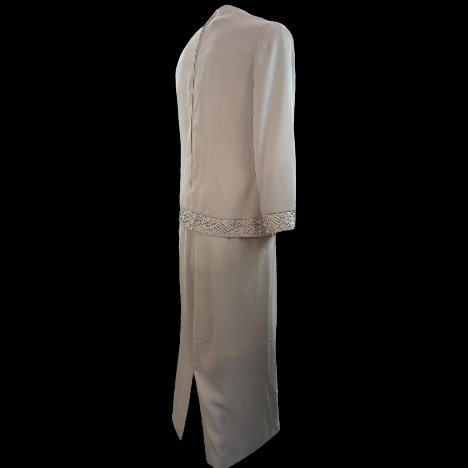 HENRY LEE 2-Piece Set Top W Embroidered Trim & Maxi Skirt Sky Blue Women 12 VTG