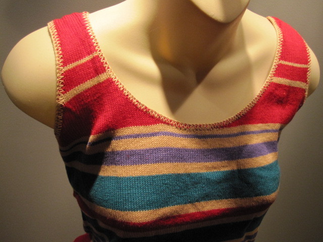 NOS DEADSTOCK ViNTAGE 80s SWEATER SUN VEST TANK TOP DiSCO MOD BOHO ROCKABiLLY M