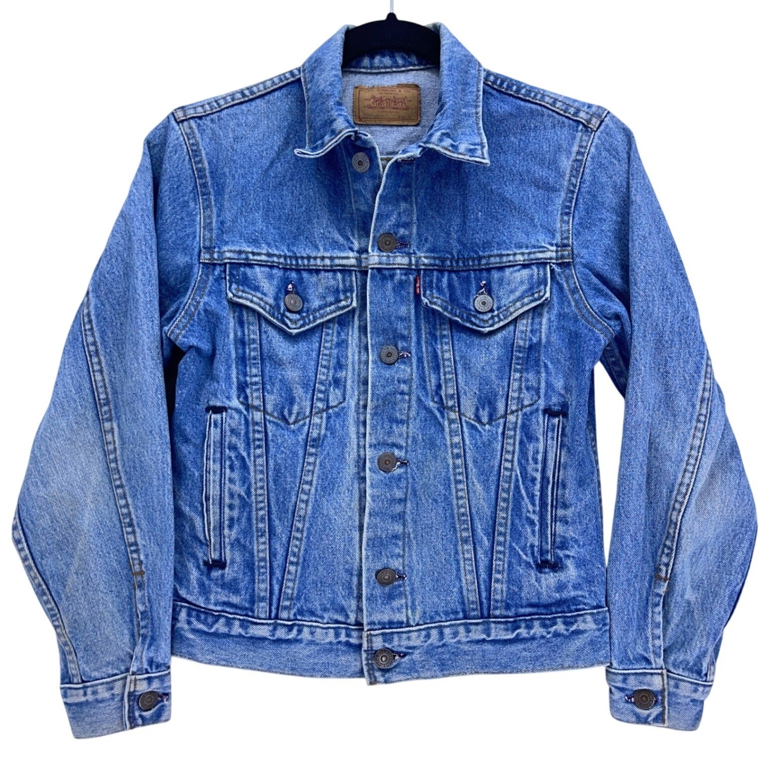 Levi’s 80s Blue Denim Trucker Jacket Vintage 70706-0214 Rust Spots