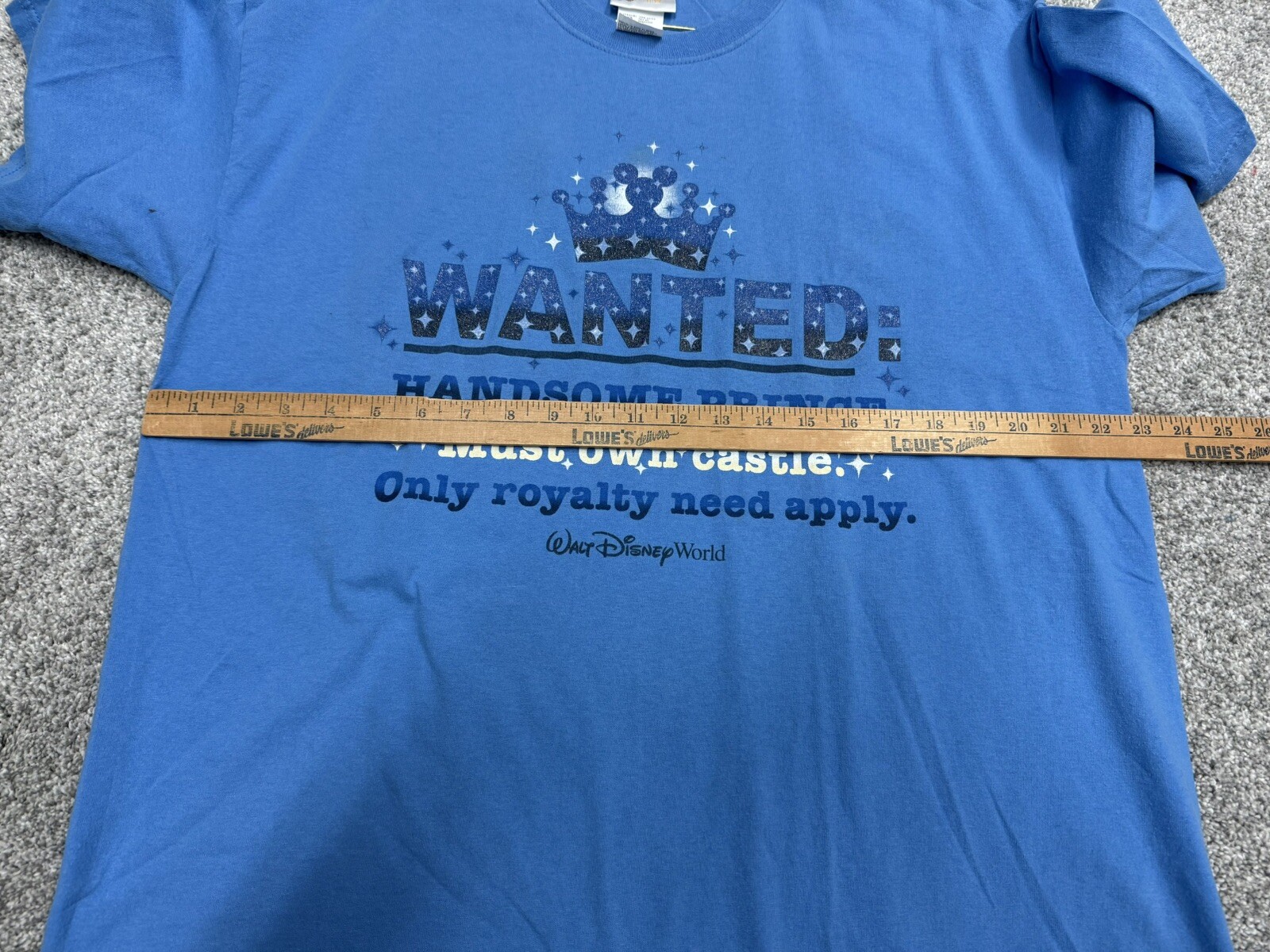 Walt Disney World Wanted Handsome Prince Must Own Castle Royalty Blue XL