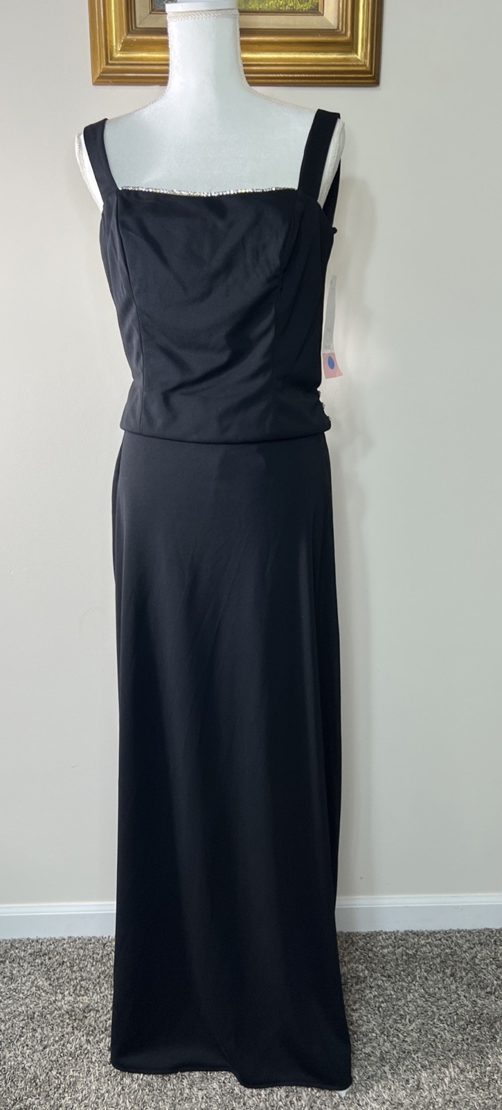 NWT VTG Dave And Johnny Black Formal Y2K 90s Miniamlist Formal 2 piece gown