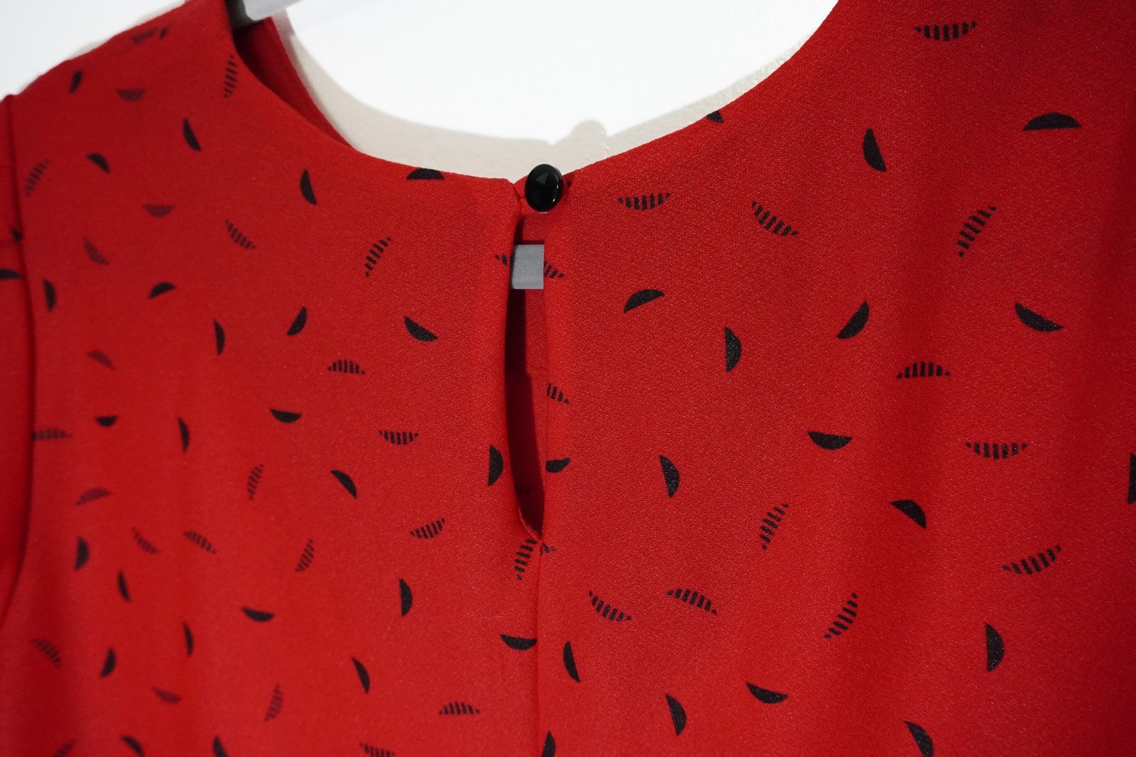 Vintage 80s Twee Red Drop Waist Dress Puff Sleeves Teacher Ruffles Womens 14