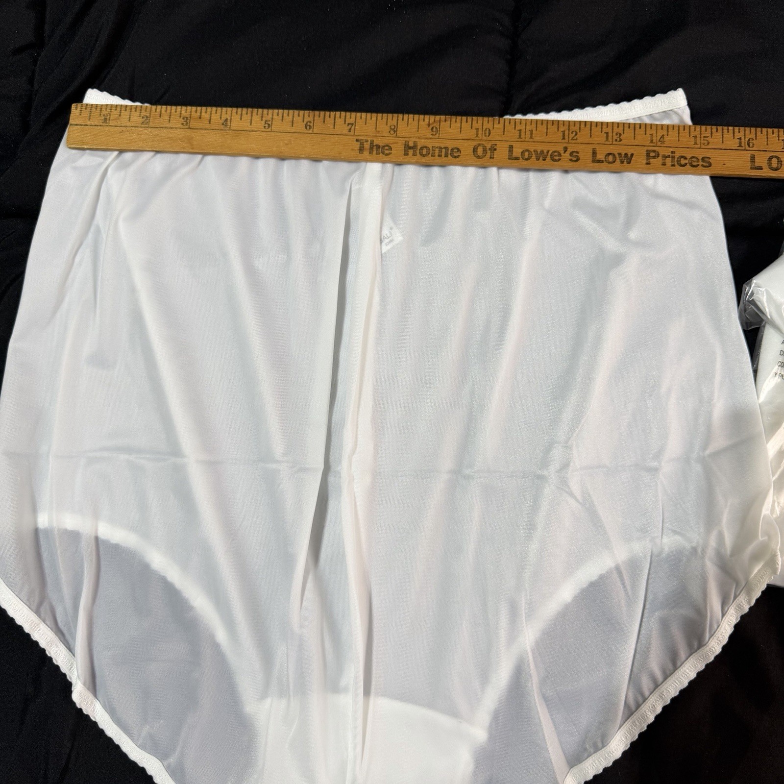 3 Pair Vintage Bali 23465 White Nylon Satin Full Cut Brief Panties Size 13 NEW