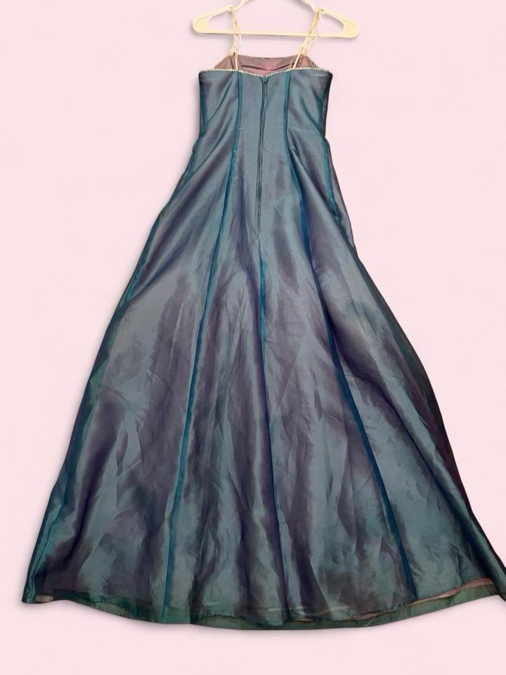 Vintage 90’s JUMP Iridescent Blue Formal Prom Dress!