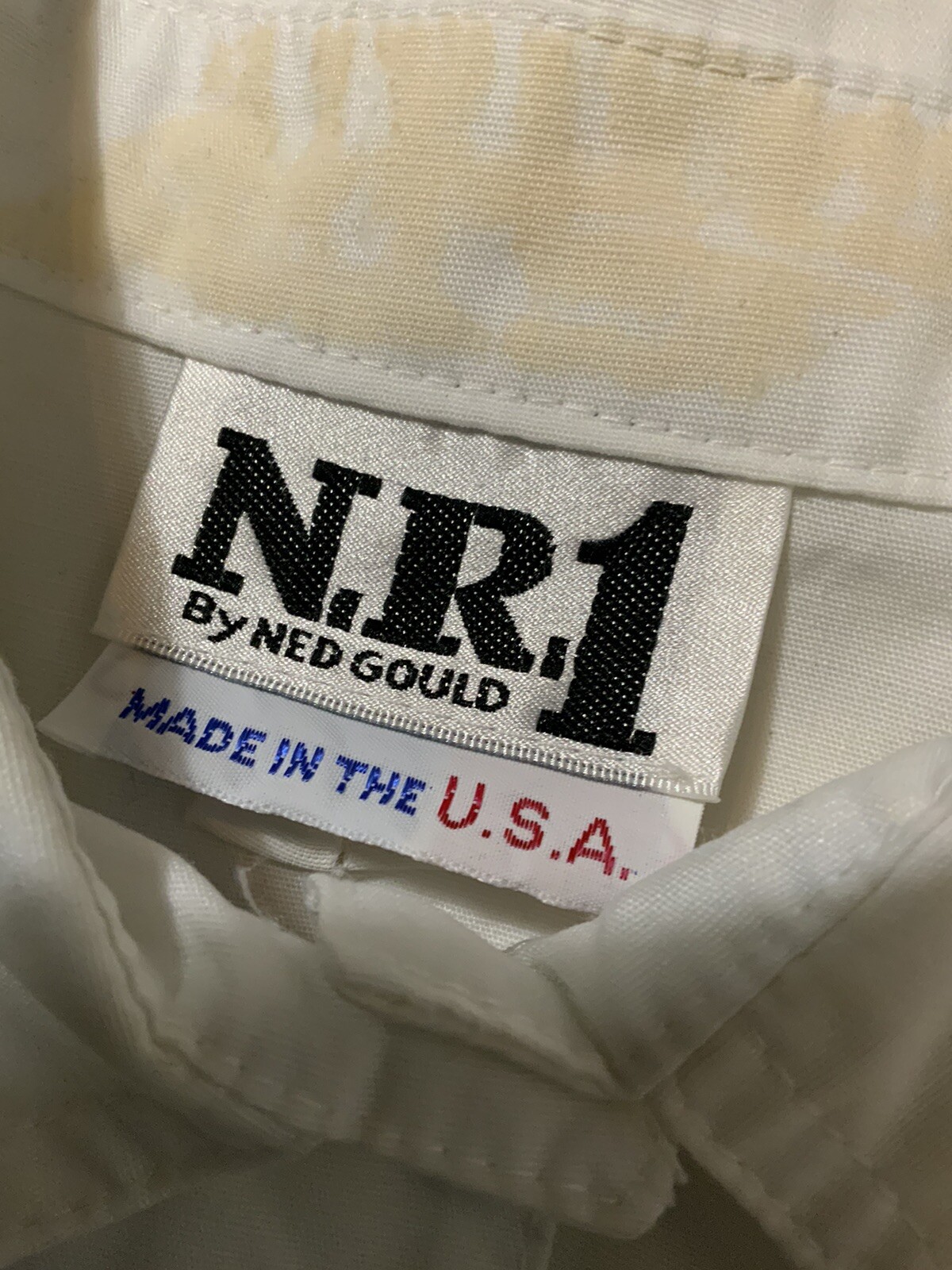 Vintage 70s 80s N.R.1 By Ned Gould Retro White Button Front S/S Shirt Sz. 6