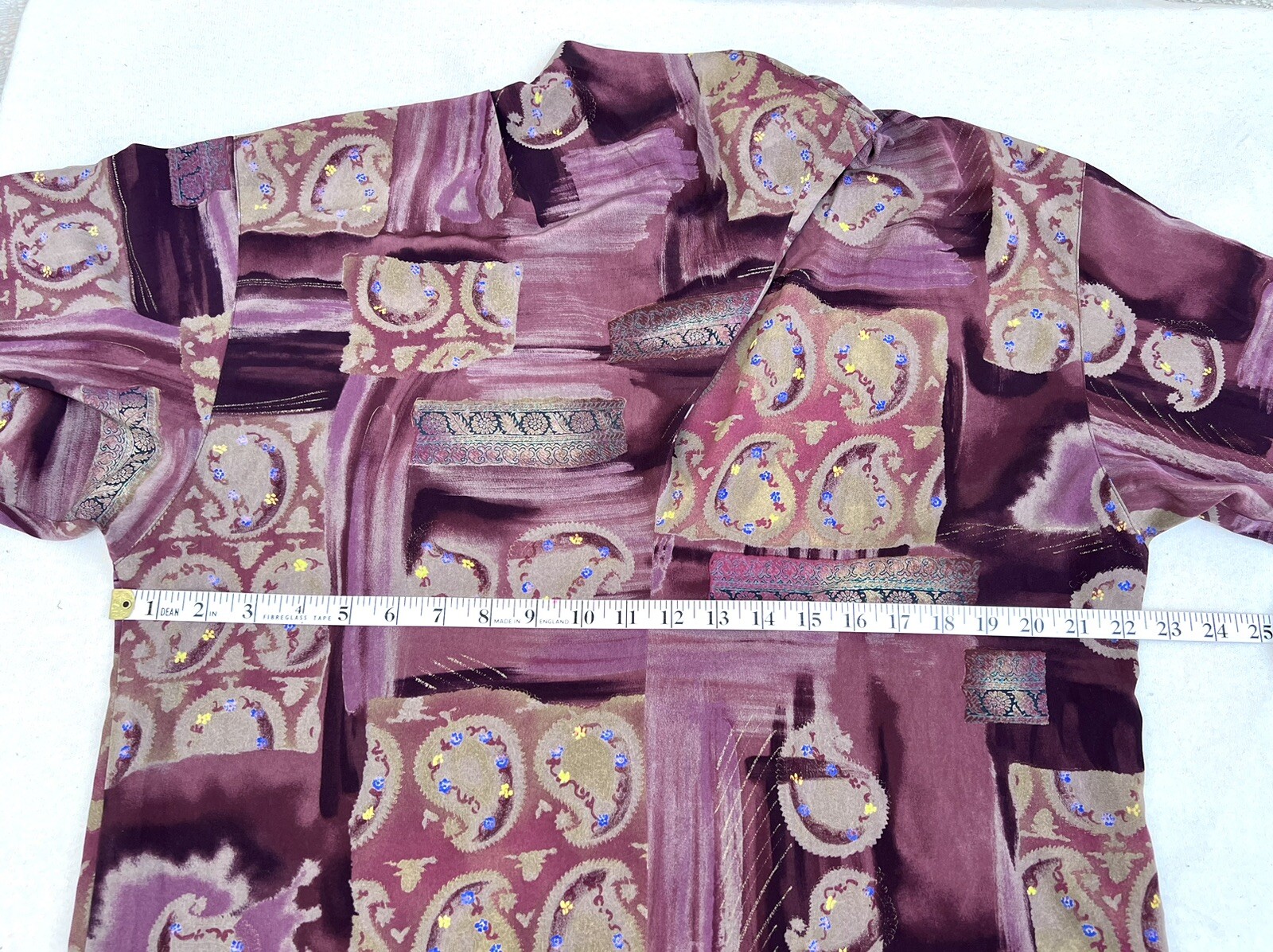 Christian Aujard 90s Vtg Paisley Cowl Blouse LS Pullover 86/90cm Japanese import