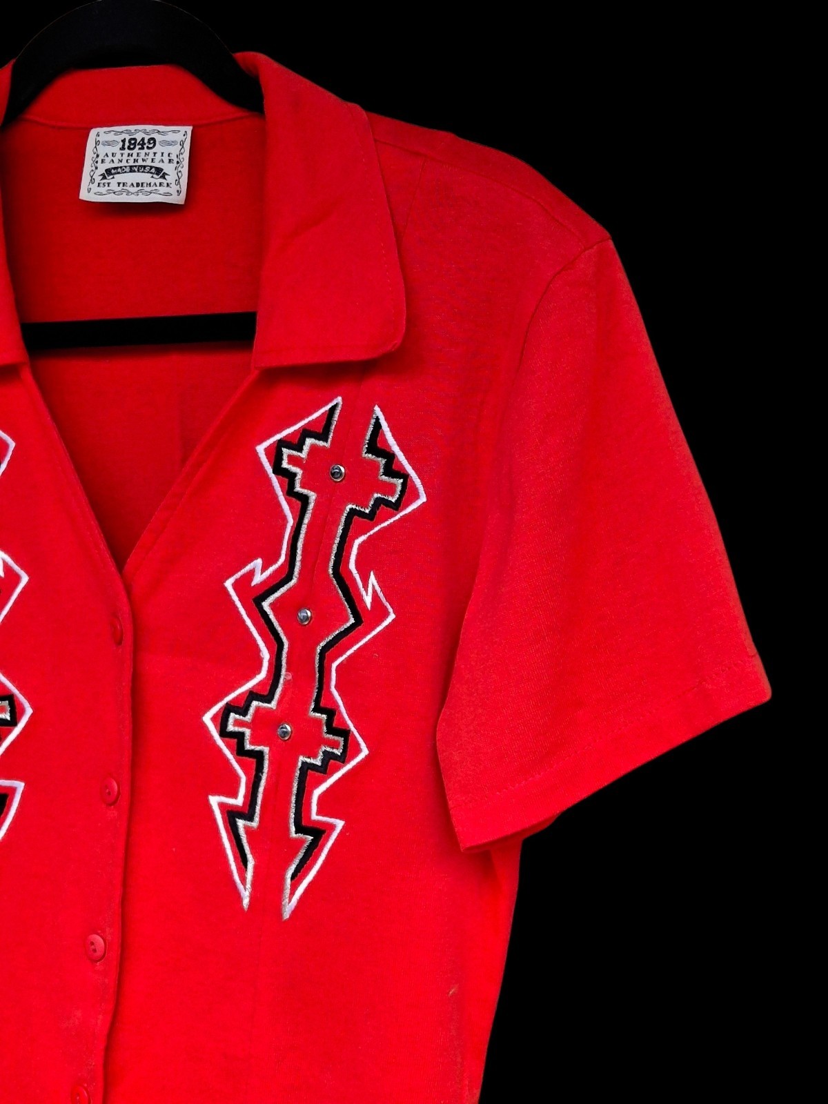 Vintage 90’s 1849 Authentic Ranchwear Western Cowboy Shirt Red Cropped Sz S Crop