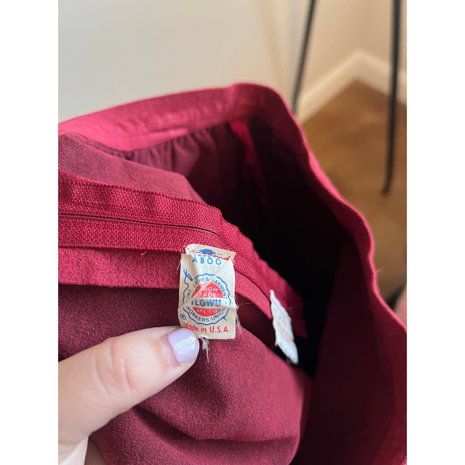 Vintage Maroon Burgundy Abe Schrader ILGWU skirt