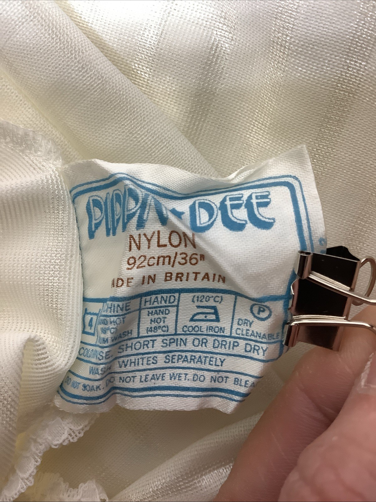 Vintage Silky Nightgown/Lingerie/Slip Pippa Dee Nylon 92cm/36″ White