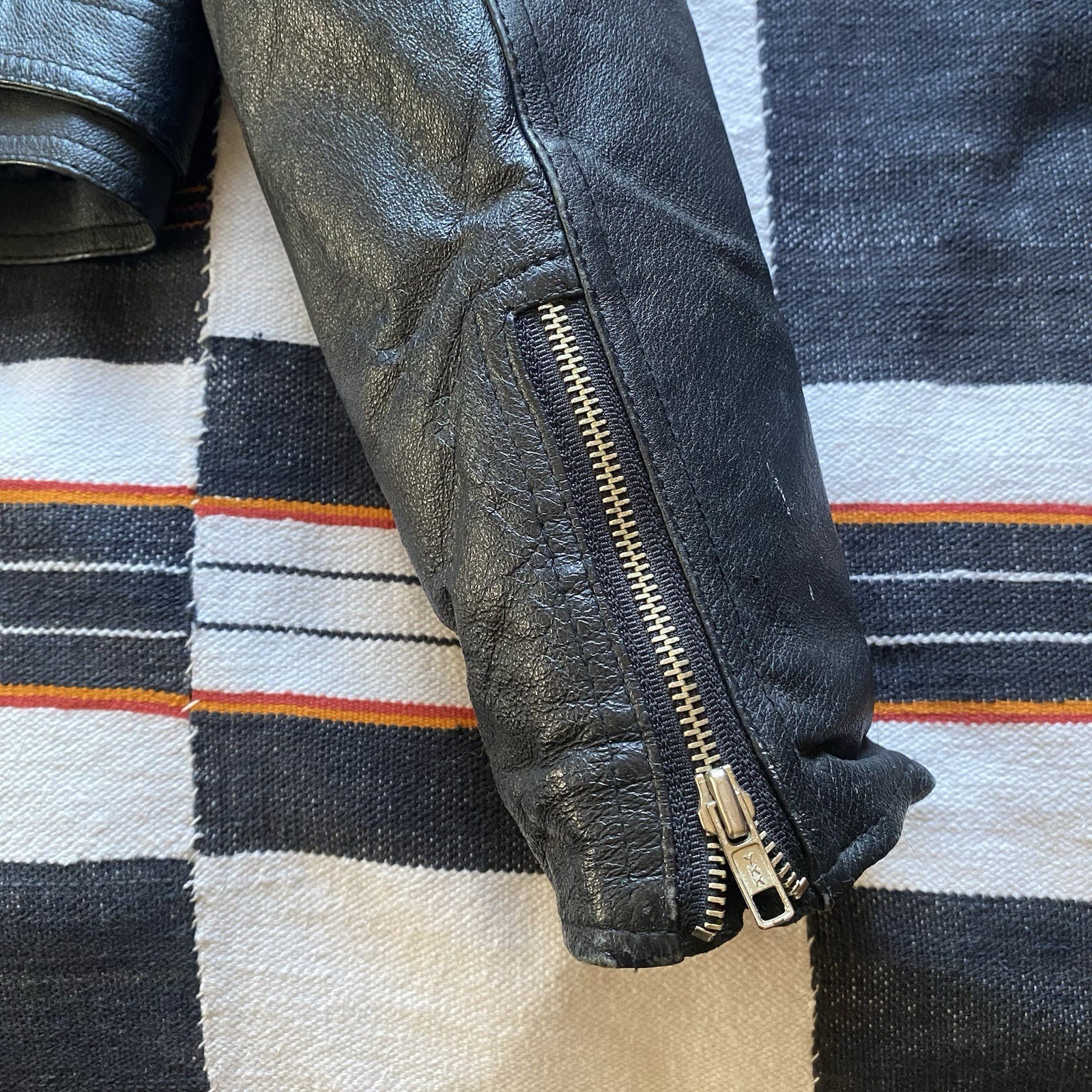 Vintage Taxi 80’s Leather Cropped Jacket. Biker Core. Motorcycle. Unisex. Large.