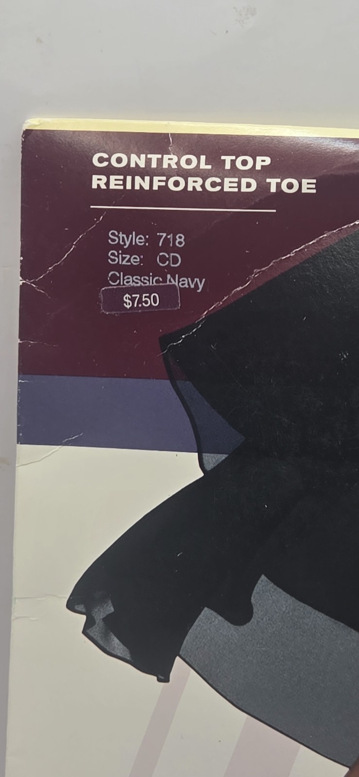 NOS-Hanes Silk Reflections Pantyhose Size CD Control Top Classic Navy Nylons