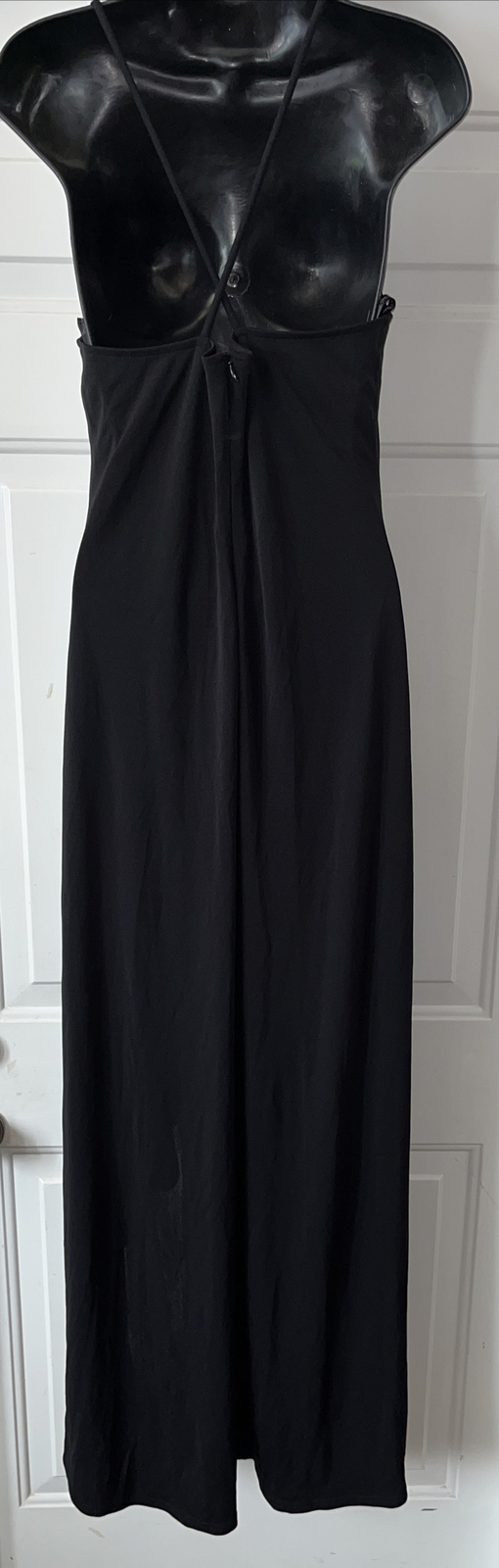 Vintage Joseph Ribkoff Black Spaghetti Strap Stretchy Dress Size 12