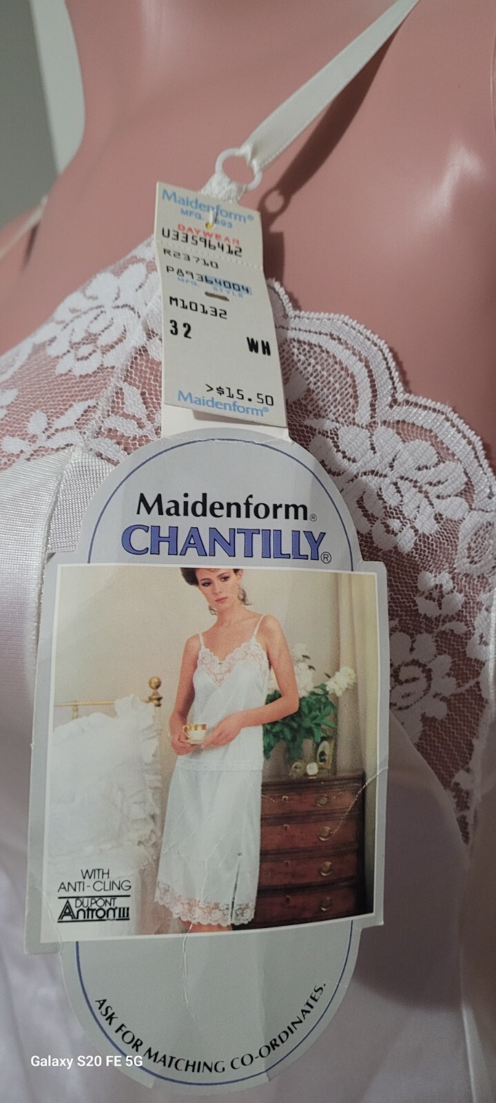 Chantilly Maidenform White Camisole 64004 Size 32 Metric 70 Tagged