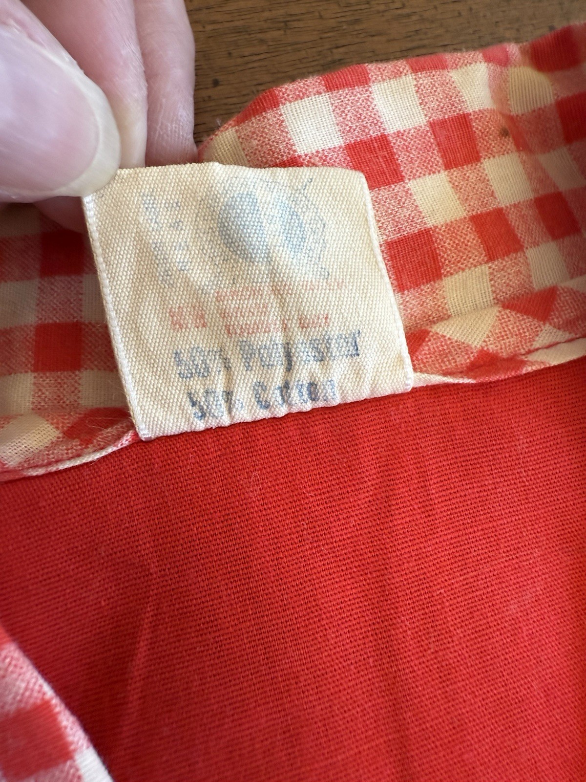 Vintage Go-in’s By Danville Red Dress M 14/16 Gingham Detail Pockets Collar