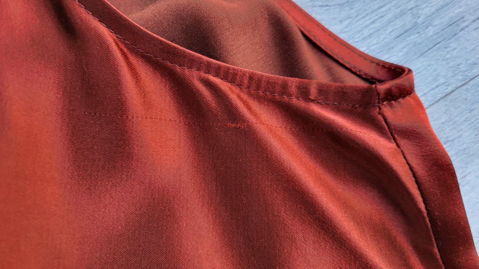 NWOT Vintage BONNIE STRAUSS Copper Brown Satin Bias Cut Draped Dress – Size M